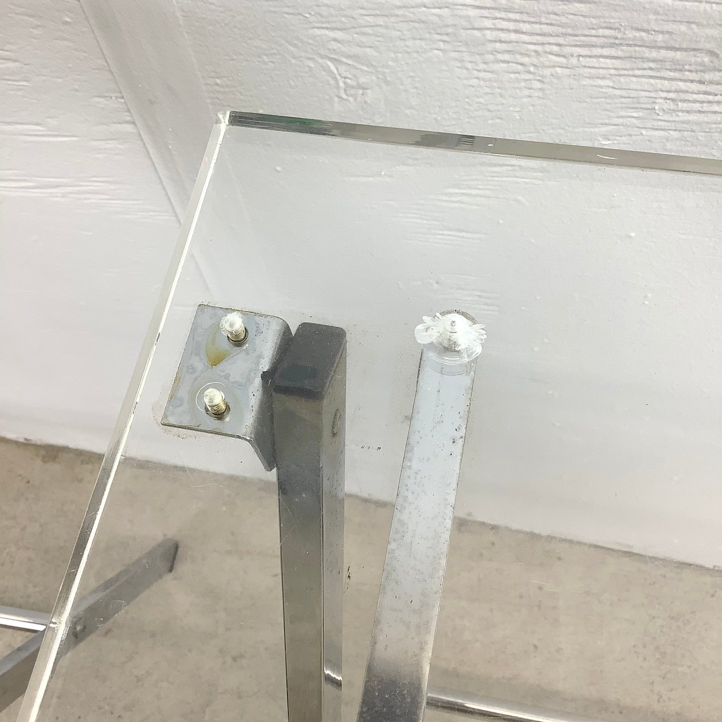 Mid-Century Lucite and Chrome Folding Tray Table- a pair