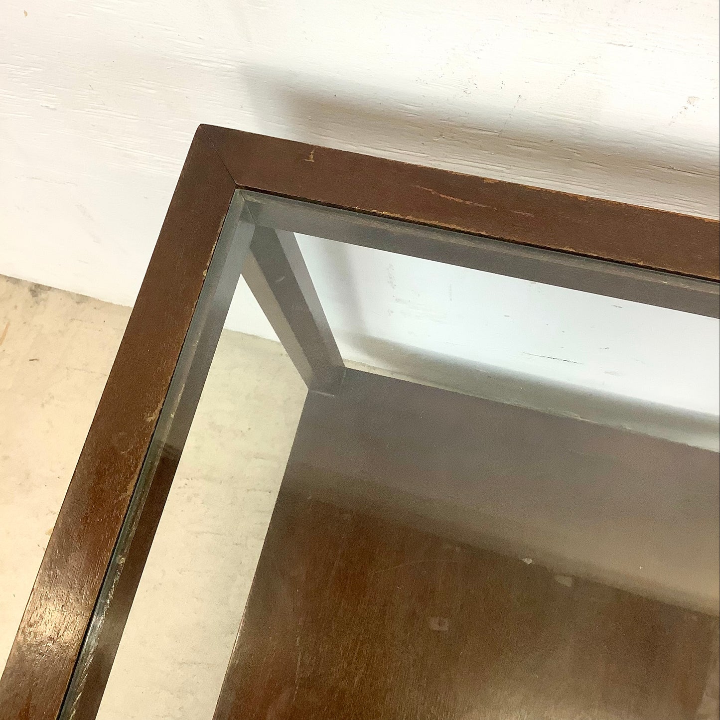 Mid-Century Glass Top Lamp Tables- Pair