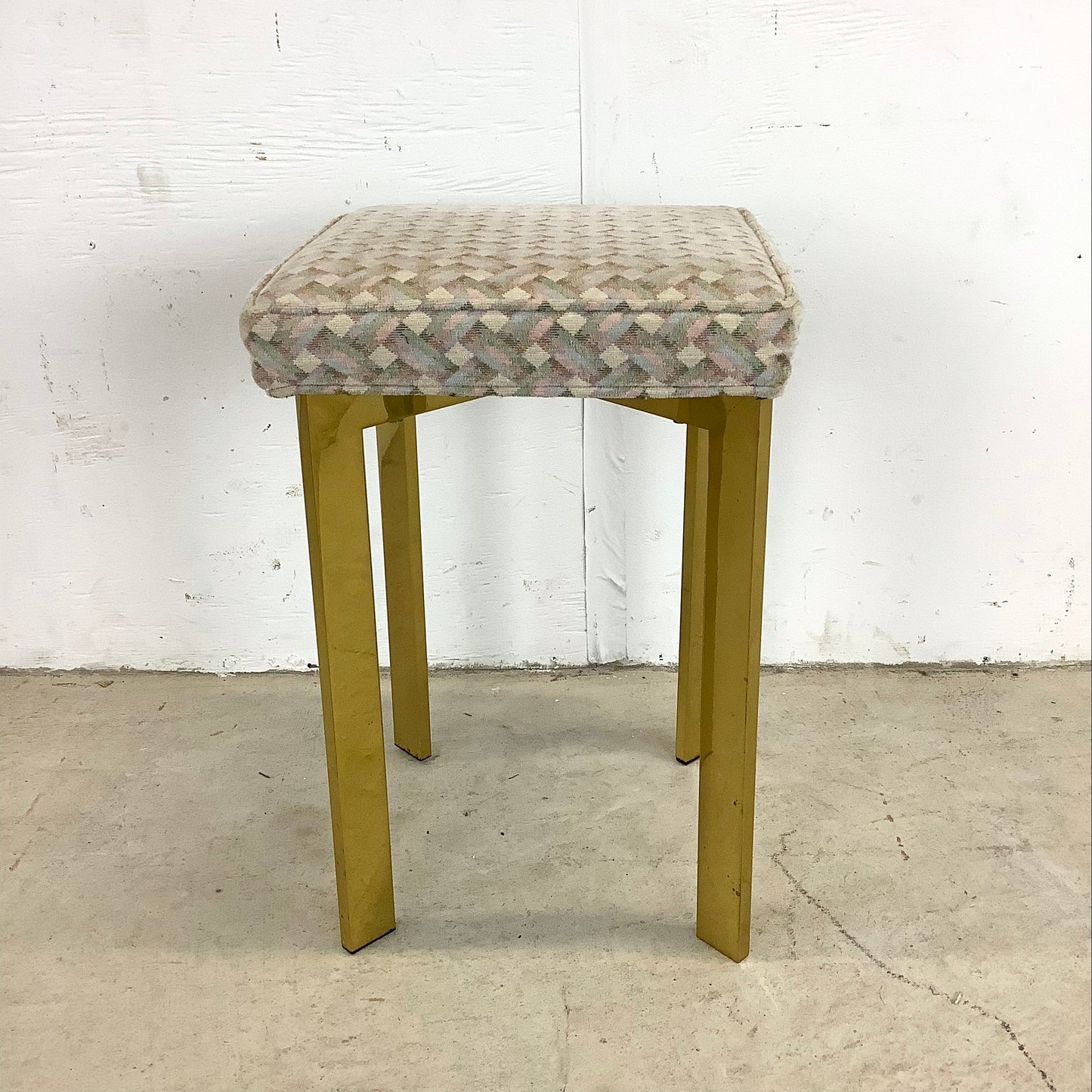Mid-Century Brass Vanity Stool