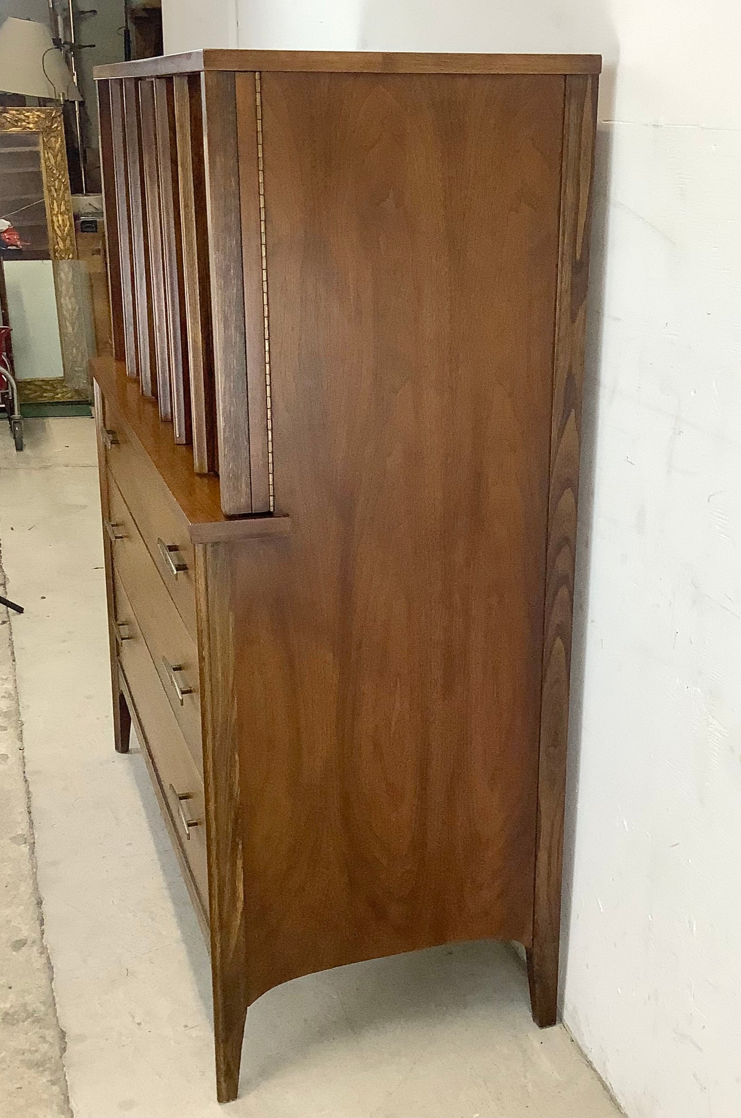Mid-Century Kent Coffey Style Walnut Highboy Dresser
