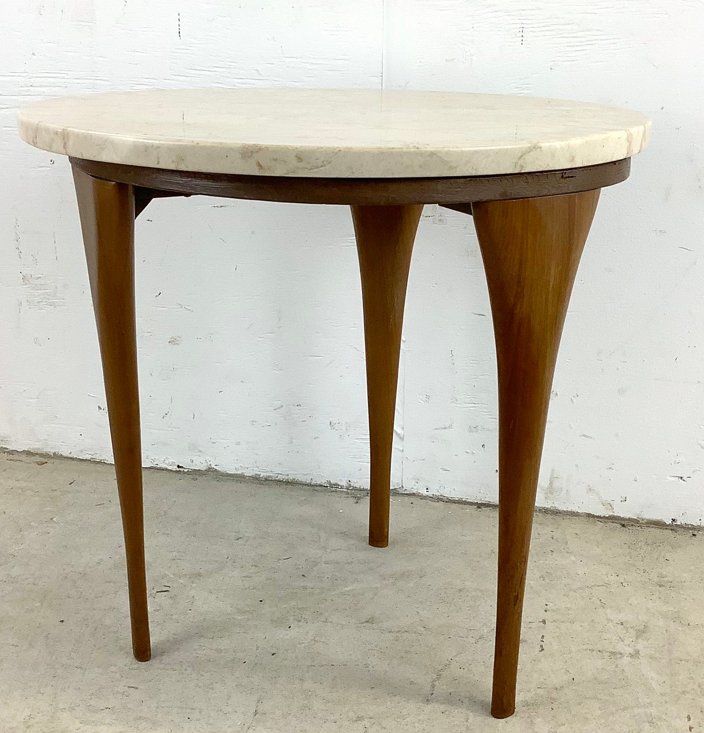 Vintage Italian Modern Side Table with Marble Top