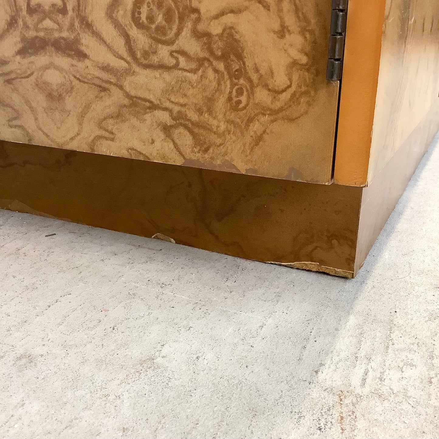 Vintage Modern Burl Style Curio Display Cabinet