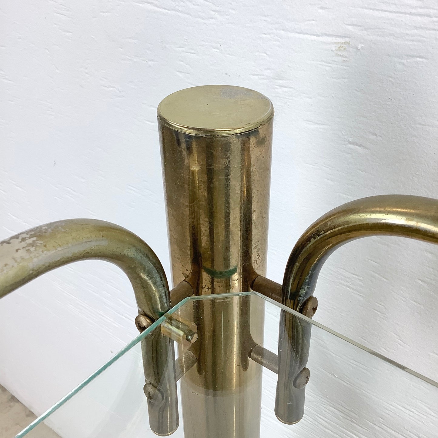 Vintage Modern Brass Finish Bar Cart