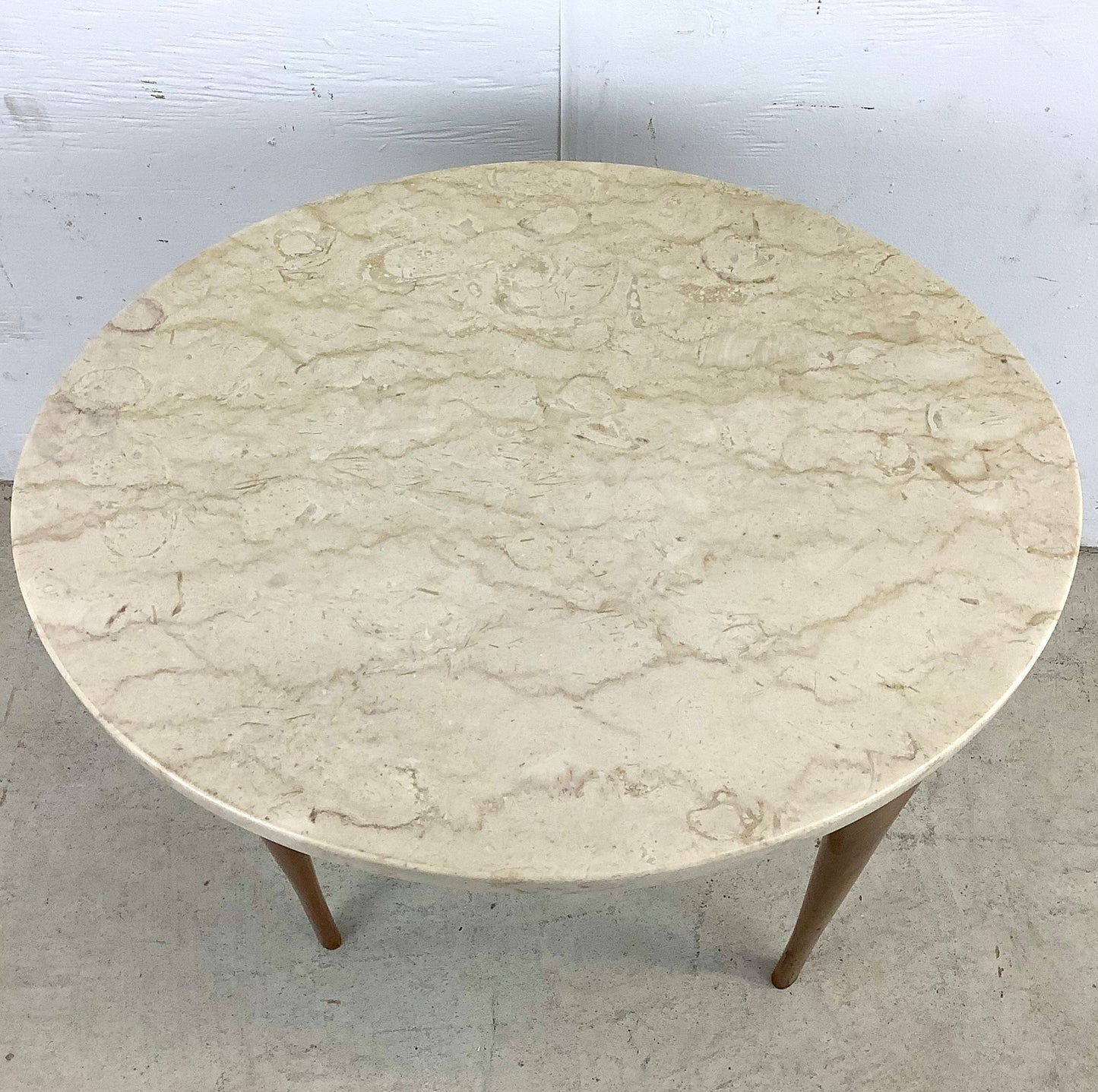 Vintage Italian Modern Side Table with Marble Top