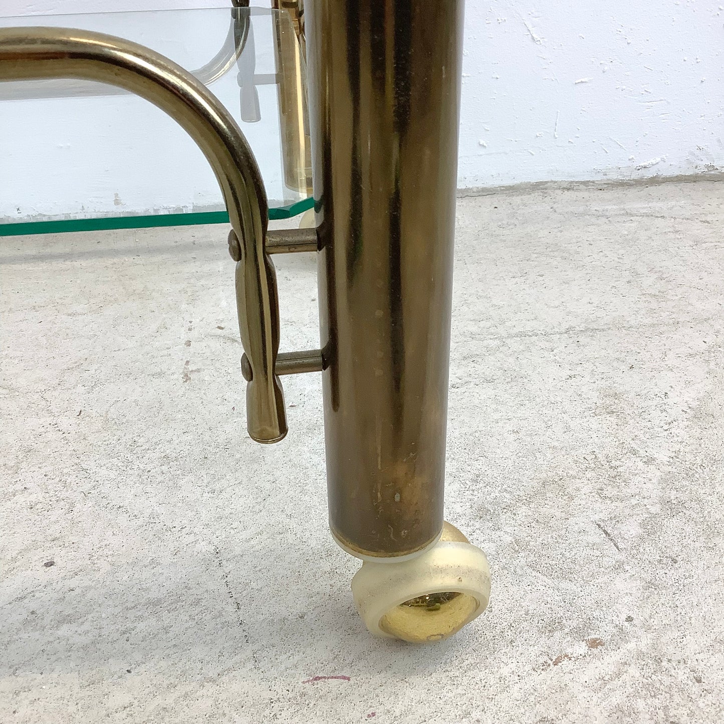 Vintage Modern Brass Finish Bar Cart