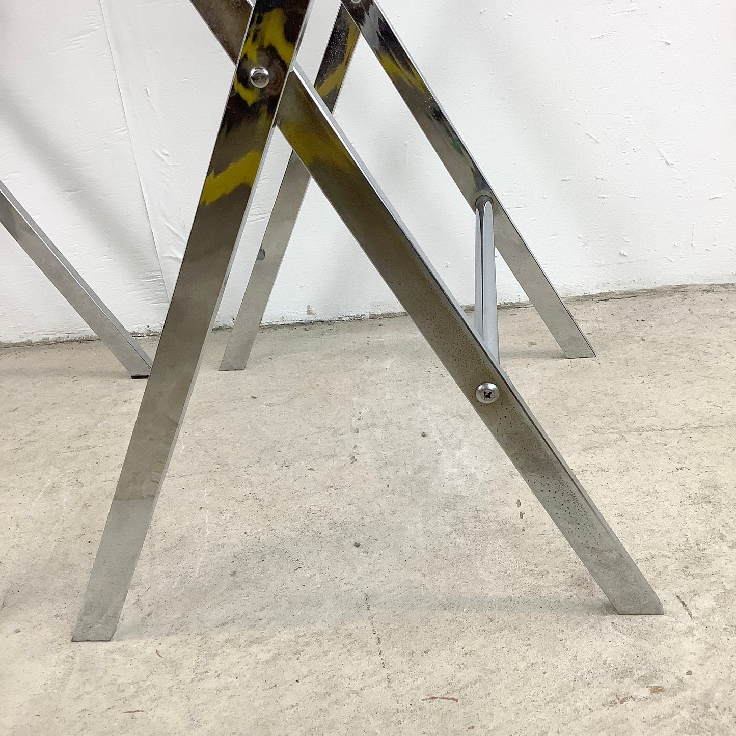 Mid-Century Lucite and Chrome Folding Tray Table- a pair
