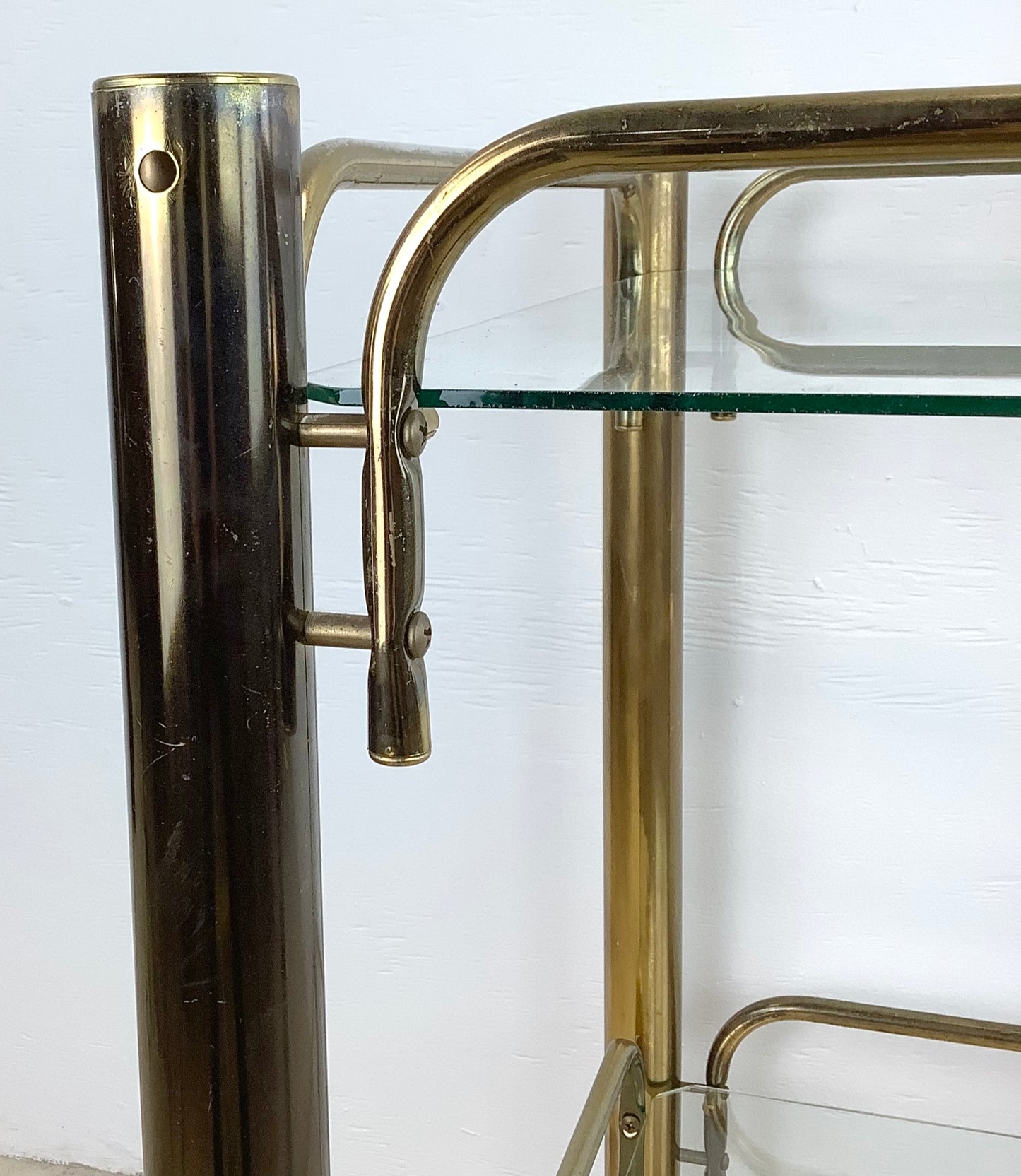 Vintage Modern Brass Finish Bar Cart