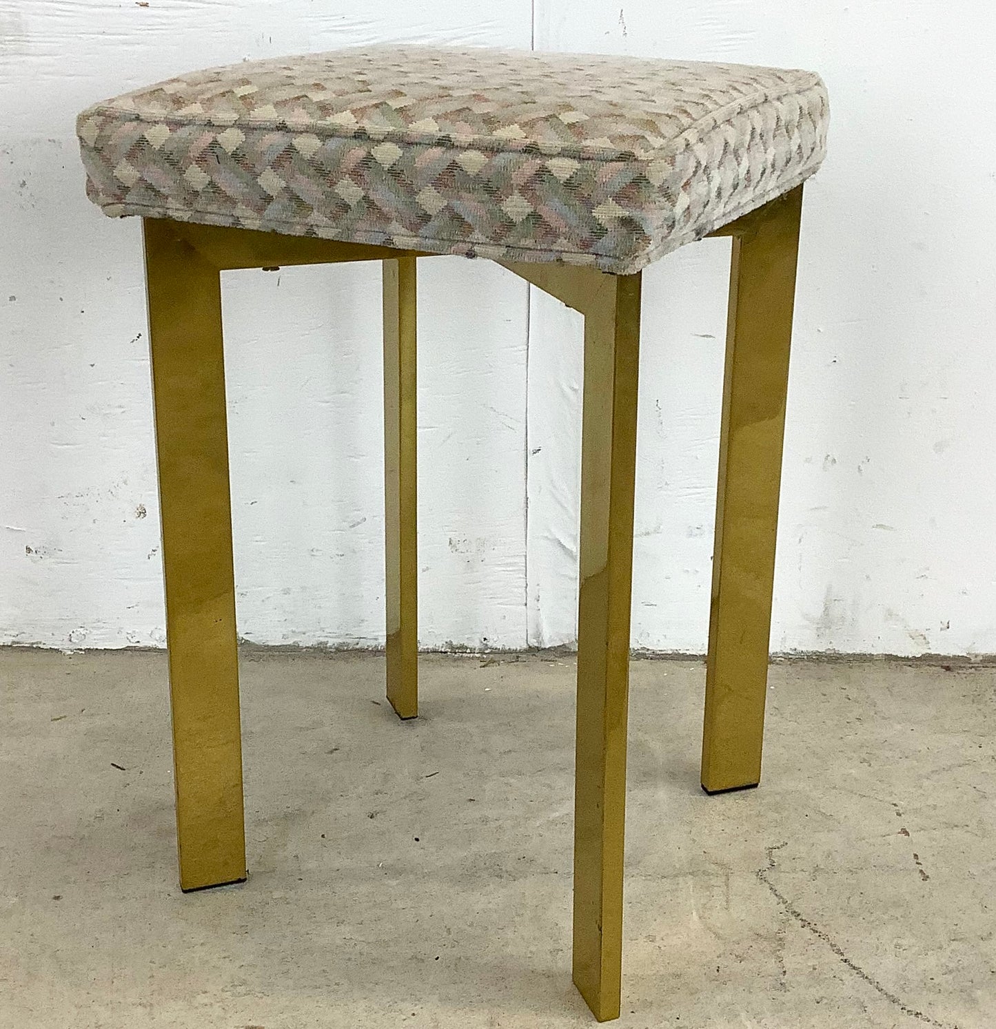 Mid-Century Brass Vanity Stool