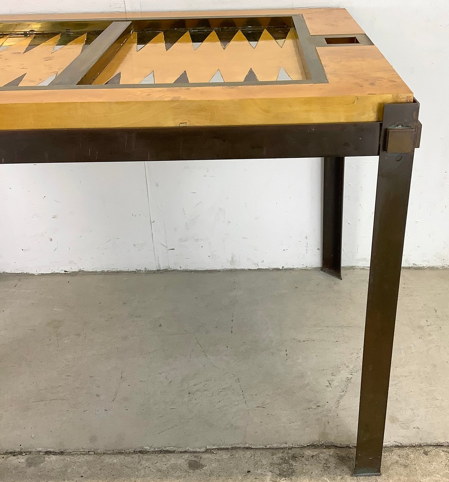 Tommaso Barbi Brass and Burl Backgammon Game Table