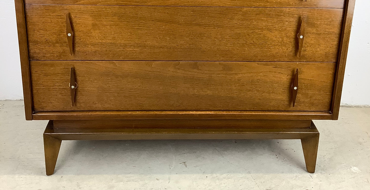 Mid-Century Five Drawer Highboy Dresser from American of Martinsville