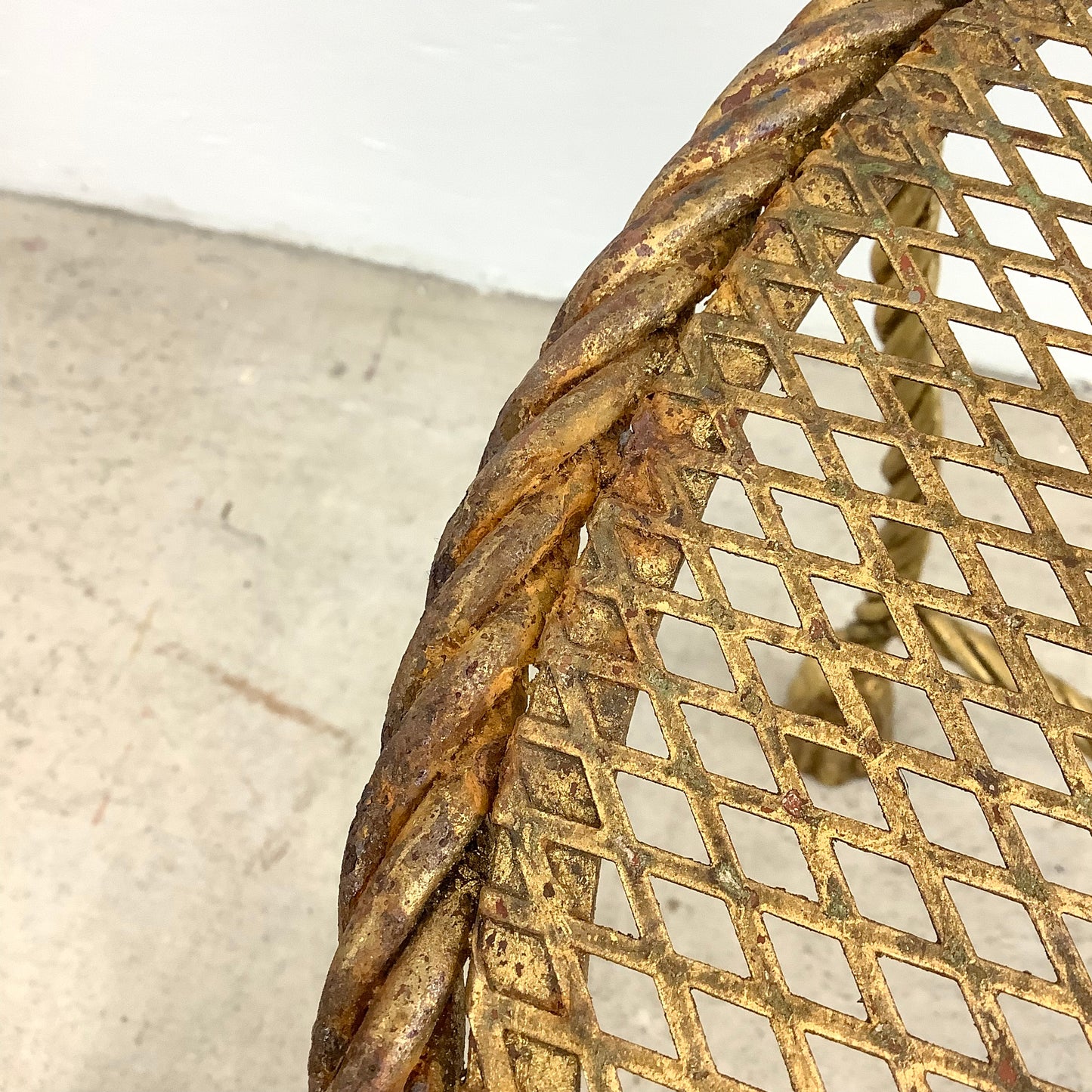 Italian Modern Heart Shaped Gilt Tassell Chair