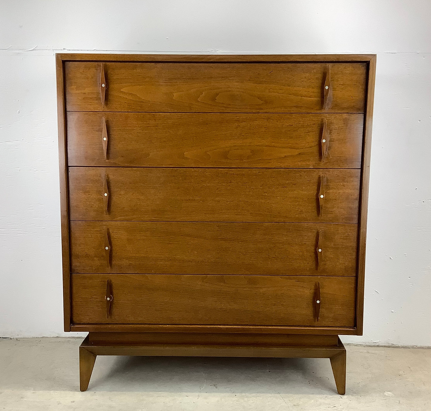 Mid-Century Five Drawer Highboy Dresser from American of Martinsville