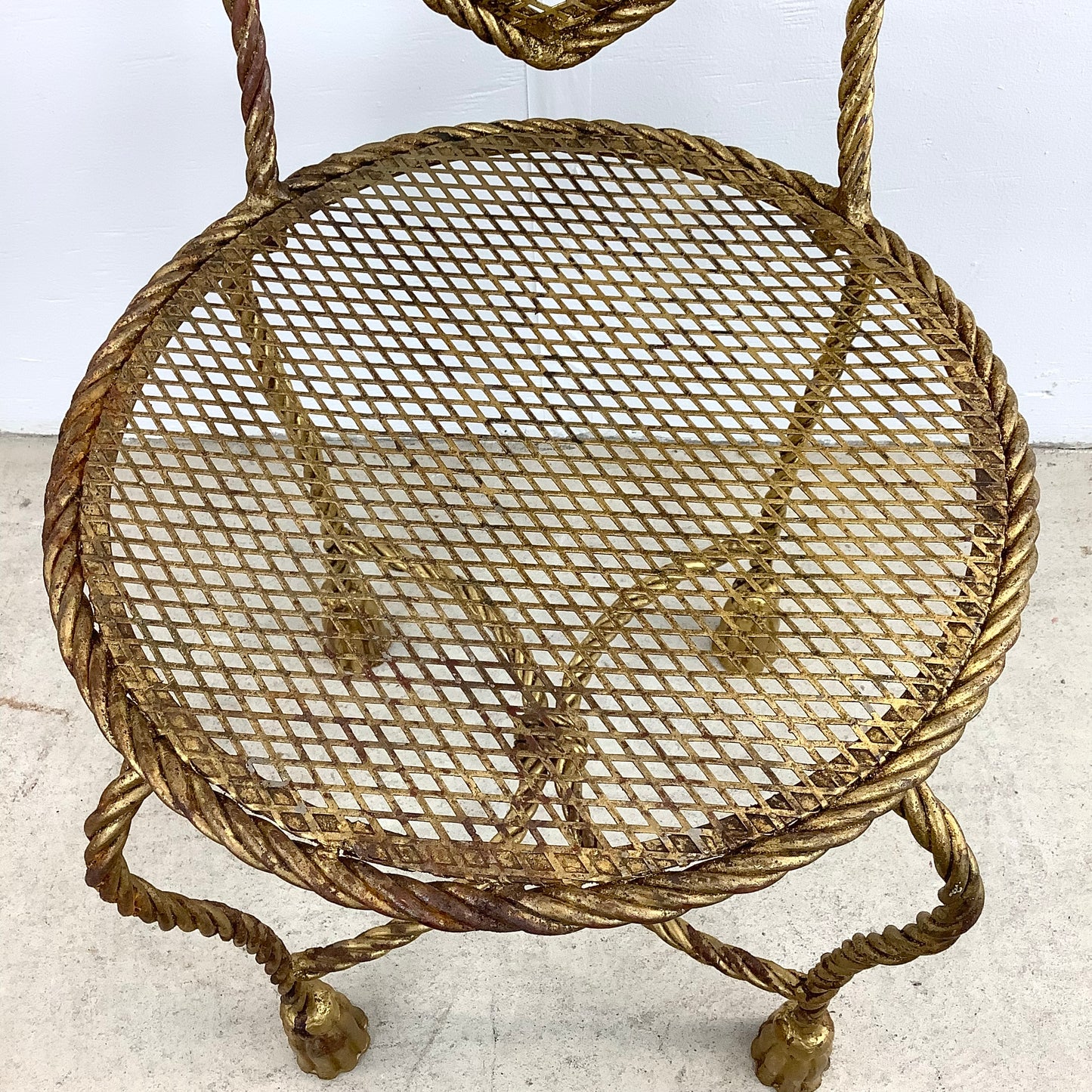 Italian Modern Heart Shaped Gilt Tassell Chair