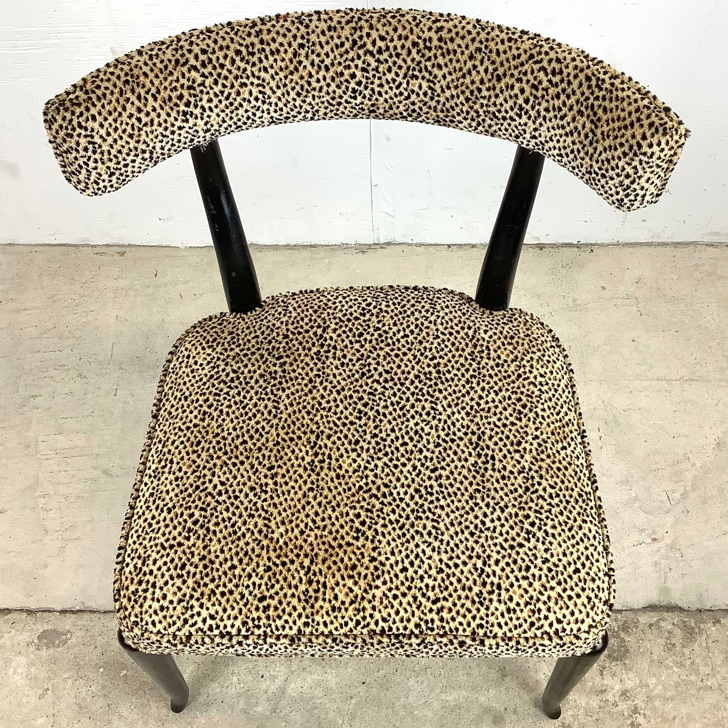 Vintage Modern Klismos Chair in Leopard Print attributed T.H. Robsjohn-Gibbings
