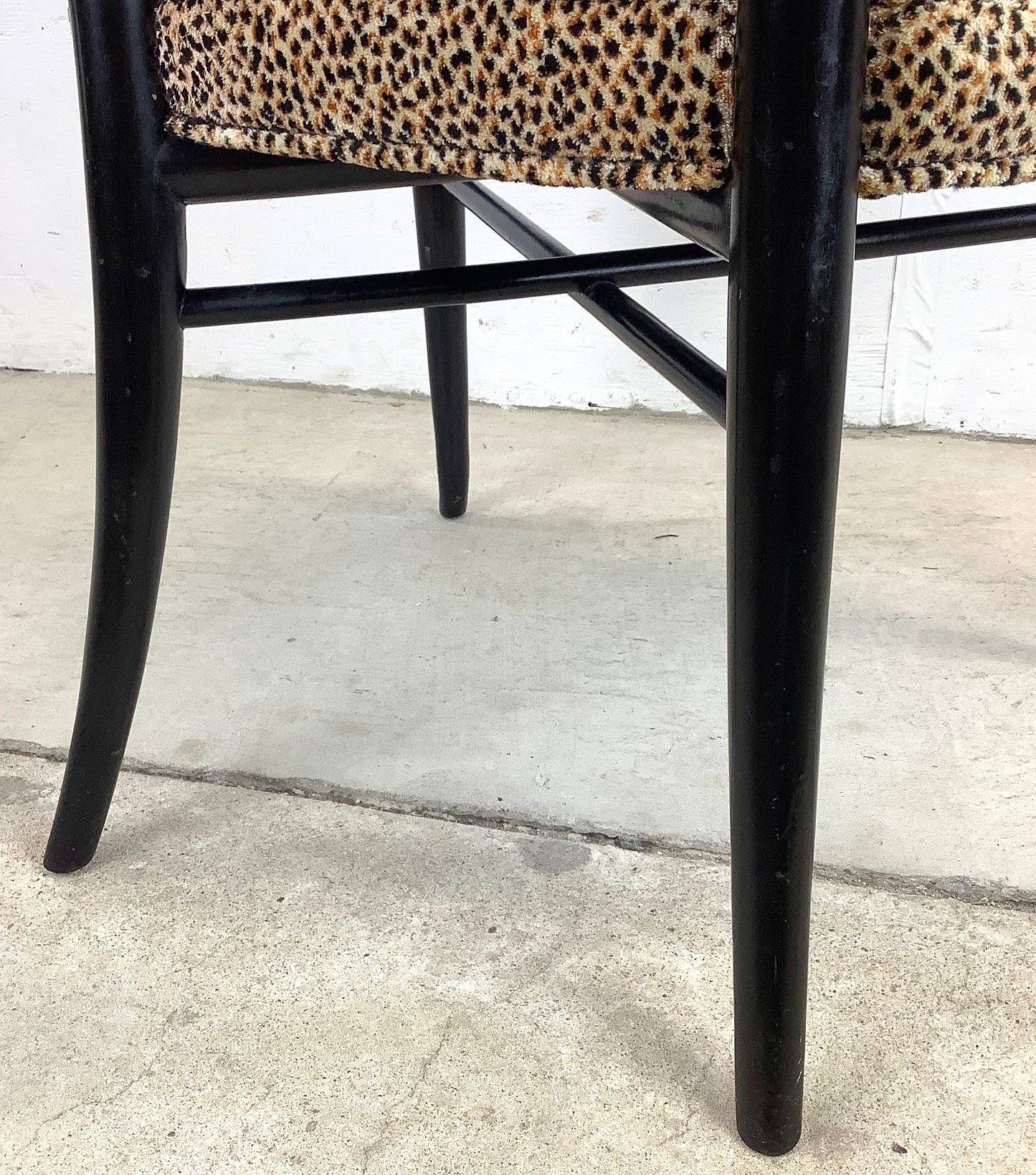 Vintage Modern Klismos Chair in Leopard Print attributed T.H. Robsjohn-Gibbings