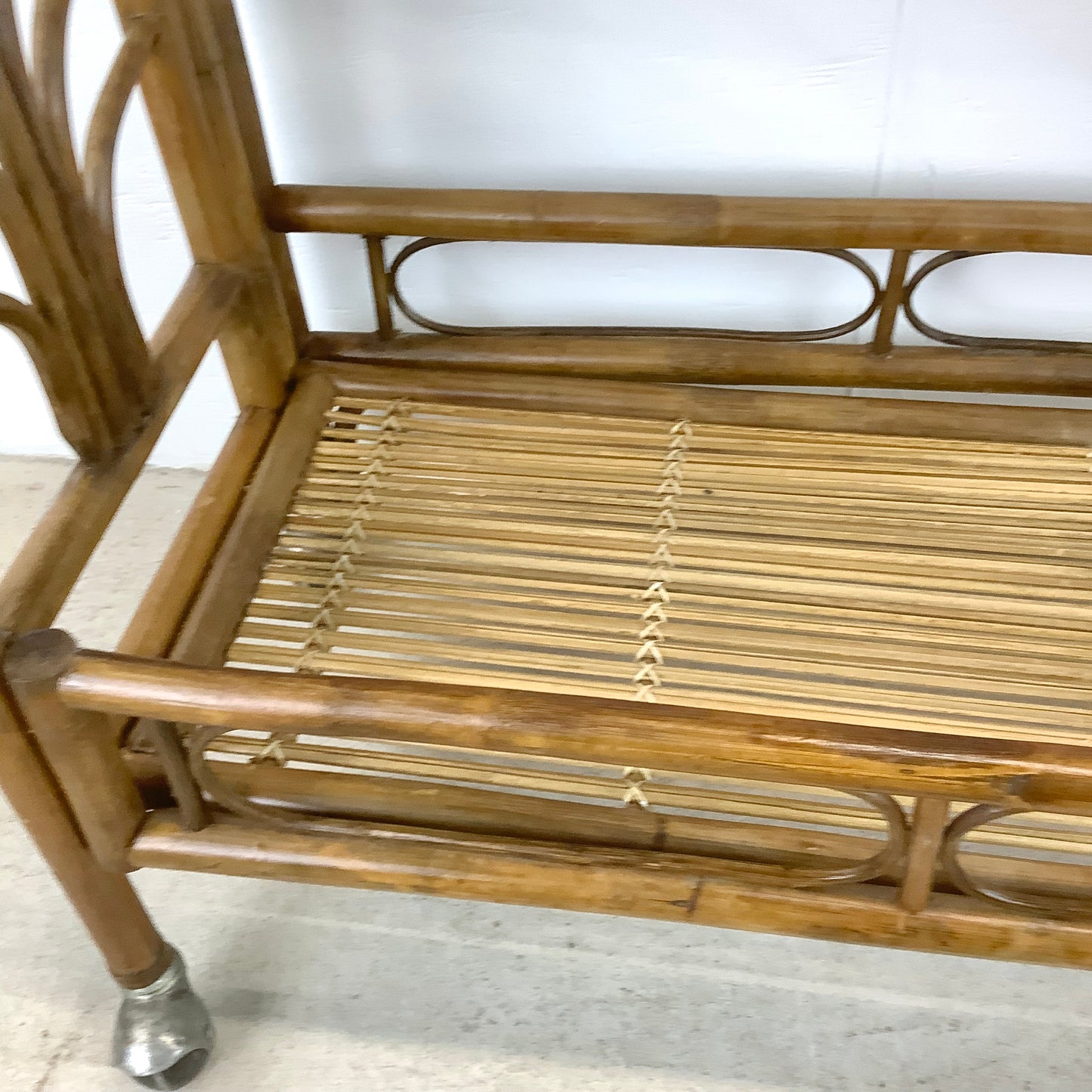 Vintage Boho Modern Bamboo Bar Cart