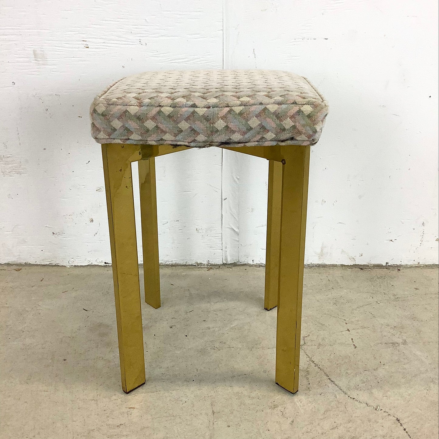 Mid-Century Brass Vanity Stool