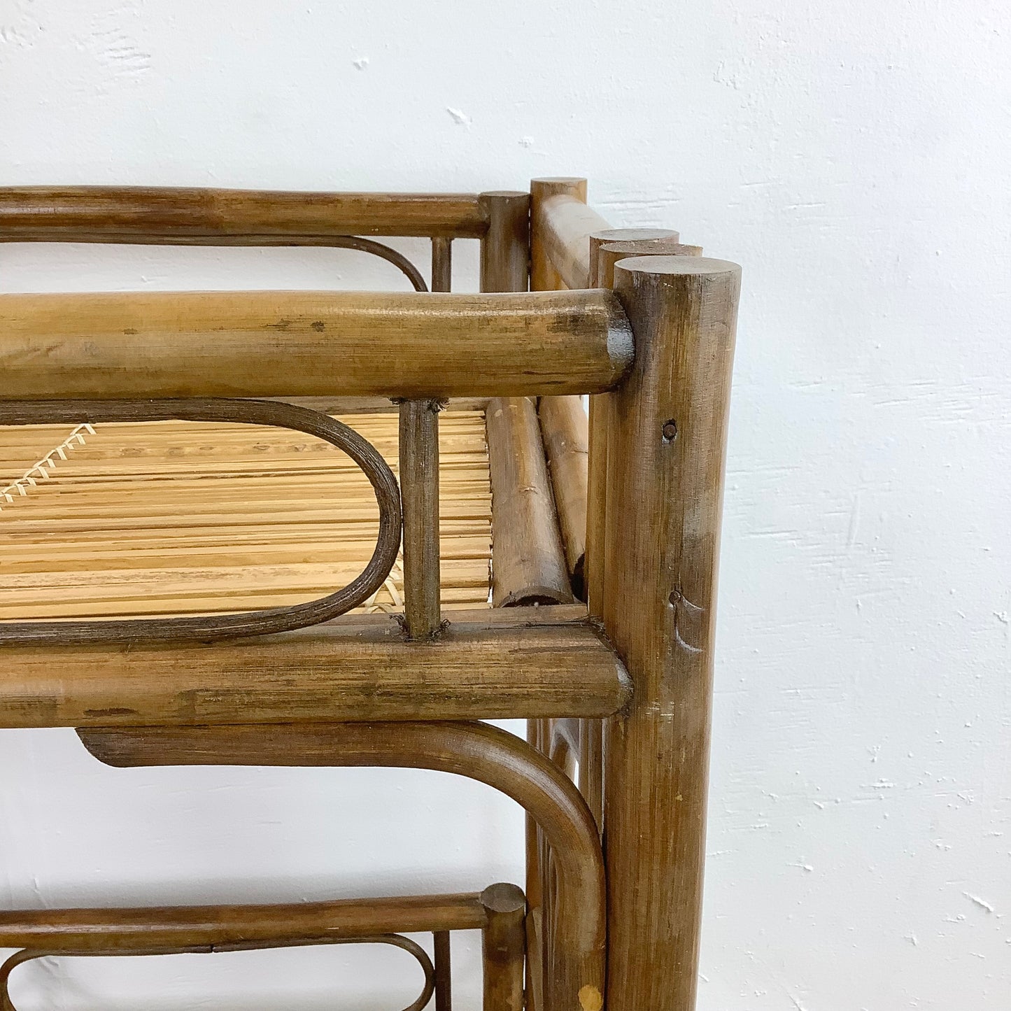 Vintage Boho Modern Bamboo Bar Cart