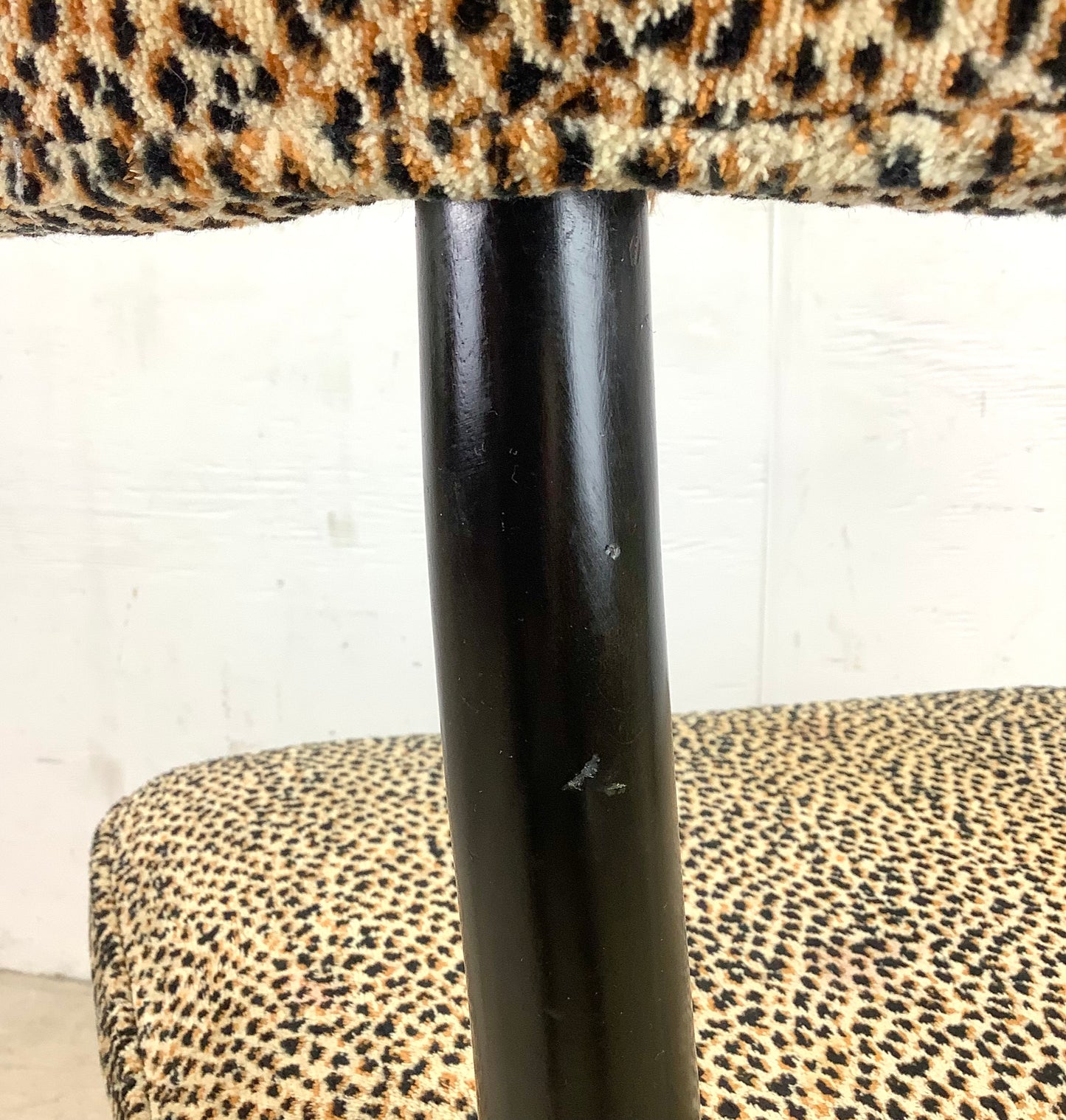 Vintage Modern Klismos Chair in Leopard Print attributed T.H. Robsjohn-Gibbings