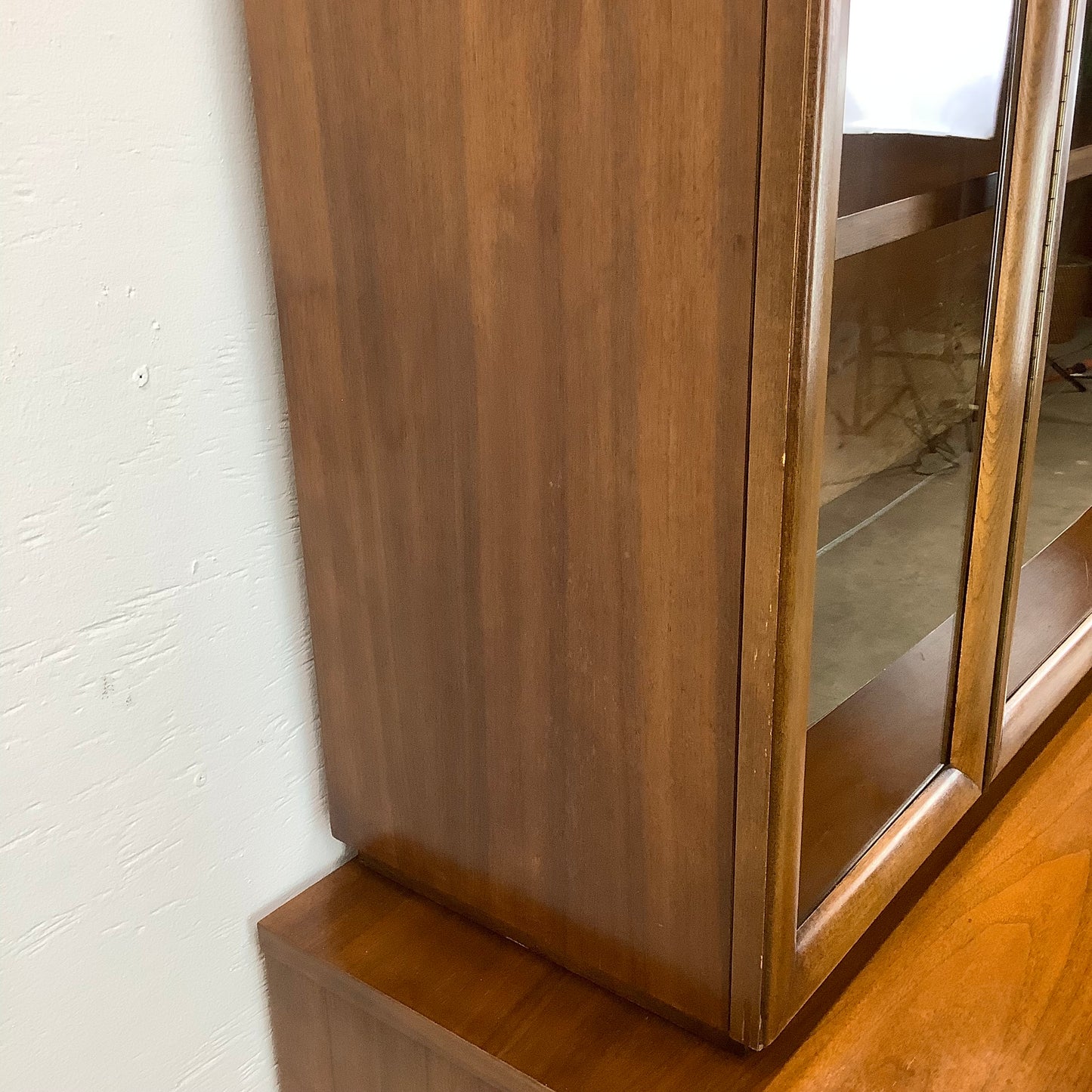 Mid-Century Walnut Sideboard With China Cabinet by Young Manufacturing