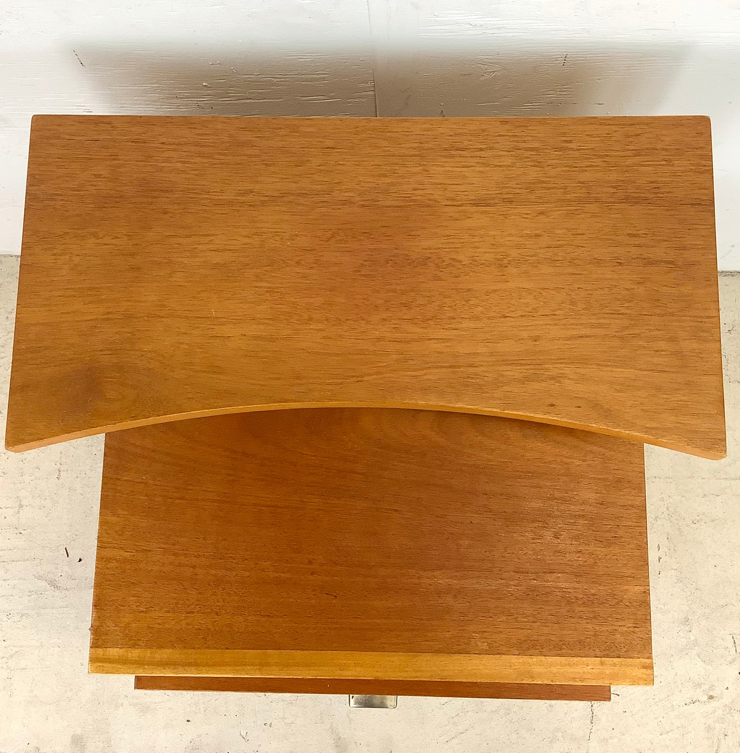 Large Two-Tier Sculptural Mid-Century Nightstand by Phenix