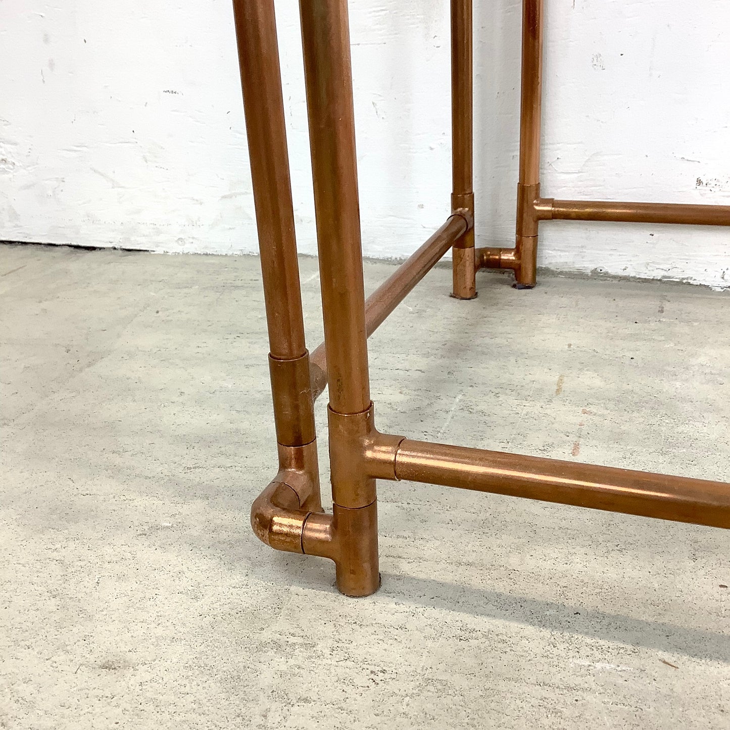 Unique Copper Pipe Baker's Rack with Glass Counter
