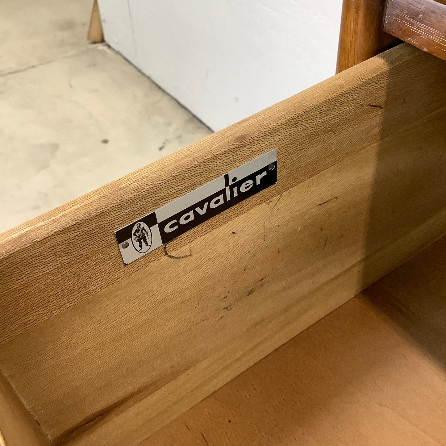 Large Mid-Century Walnut and Cane Dresser by Cavalier Furniture
