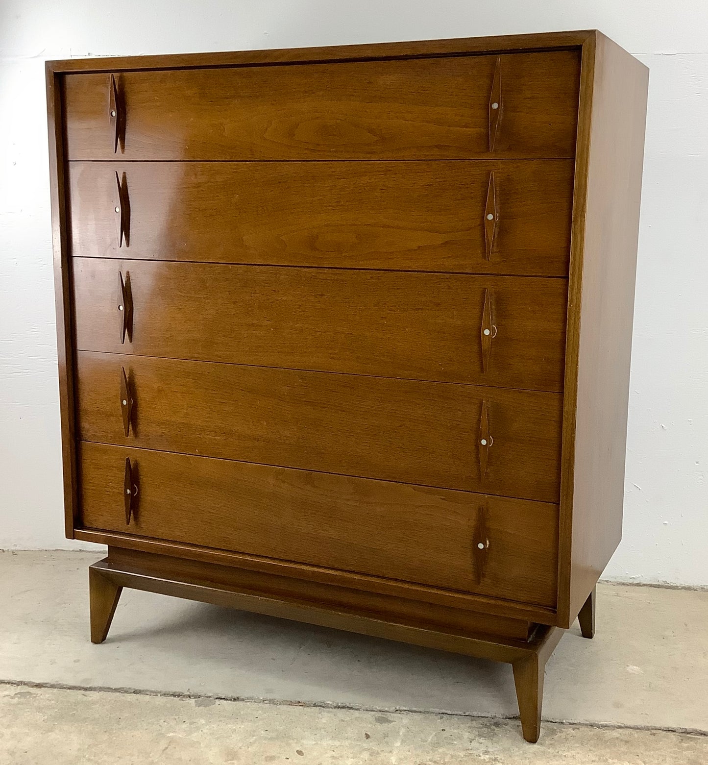 Mid-Century Five Drawer Highboy Dresser from American of Martinsville