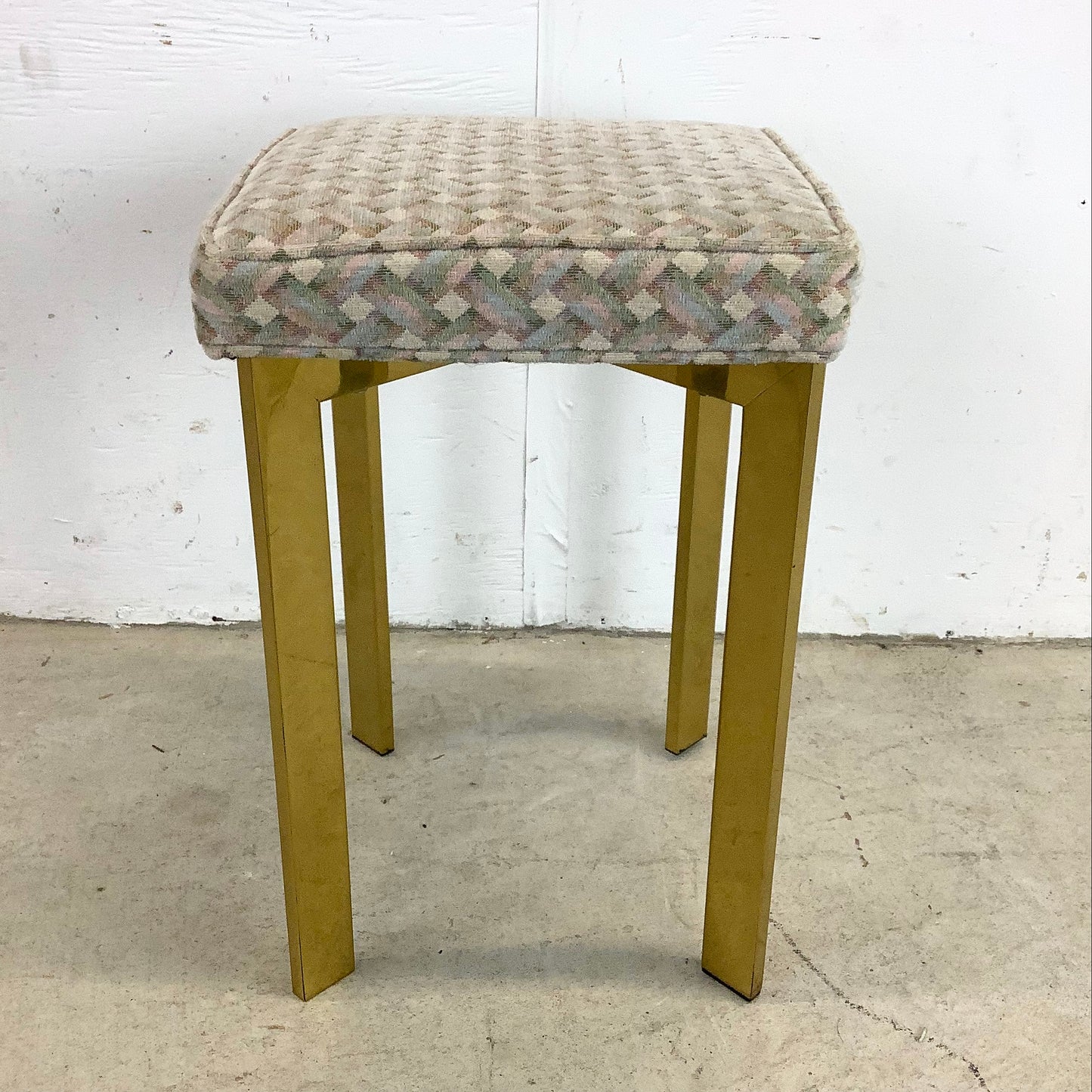 Mid-Century Brass Vanity Stool