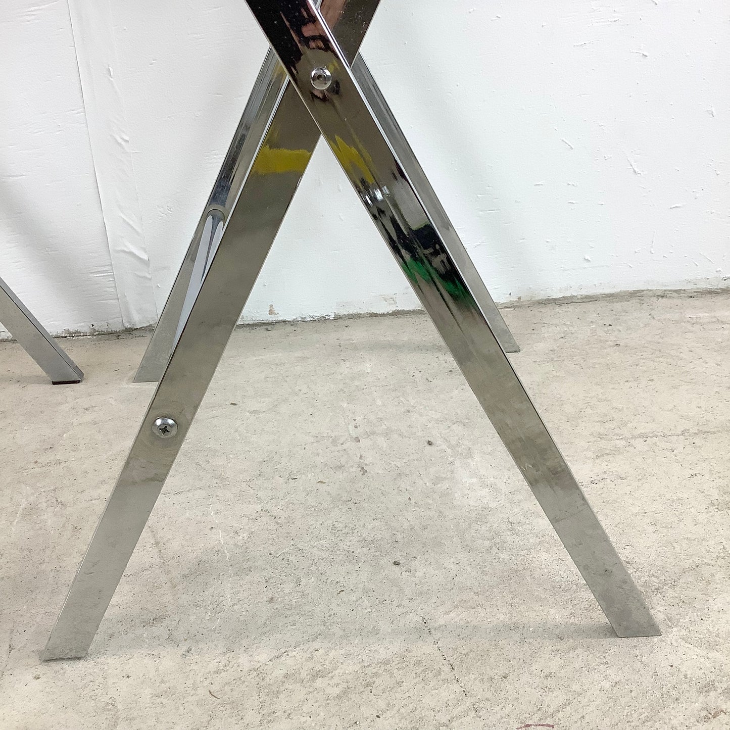 Mid-Century Lucite and Chrome Folding Tray Table- a pair