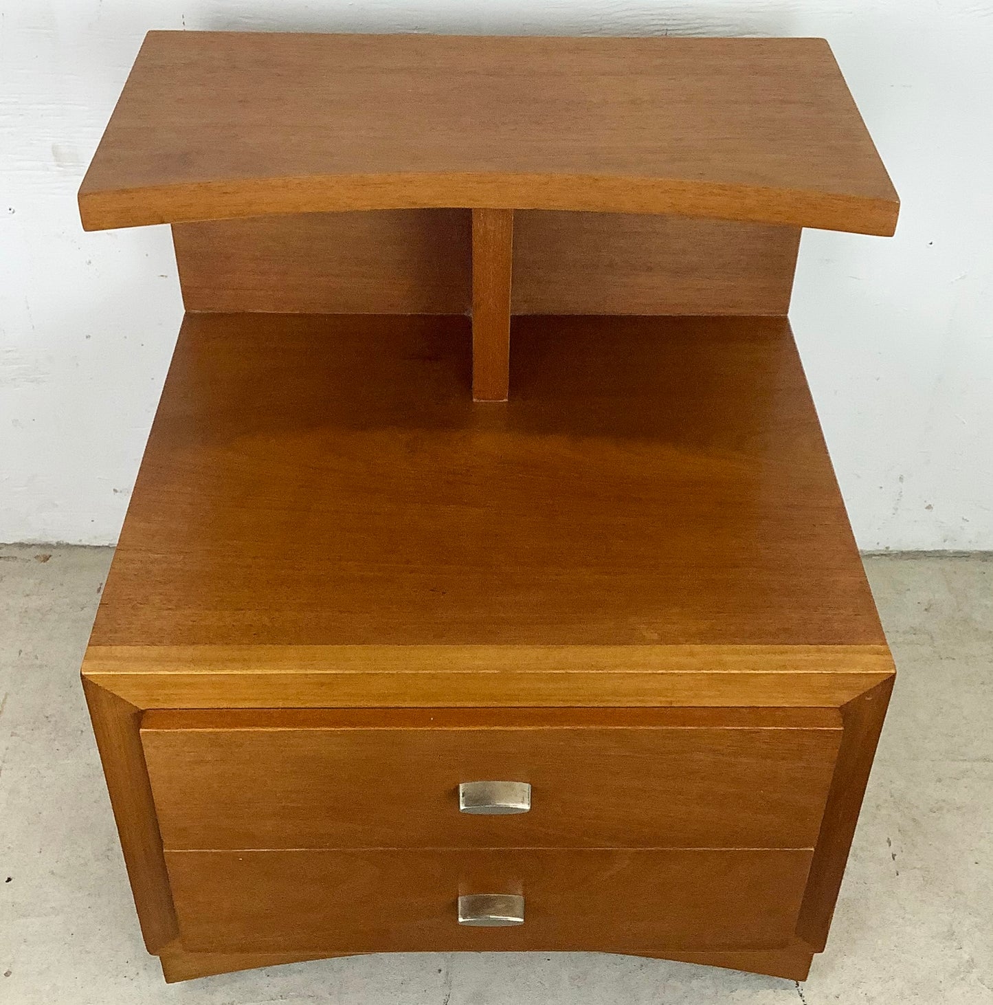 Large Two-Tier Sculptural Mid-Century Nightstand by Phenix