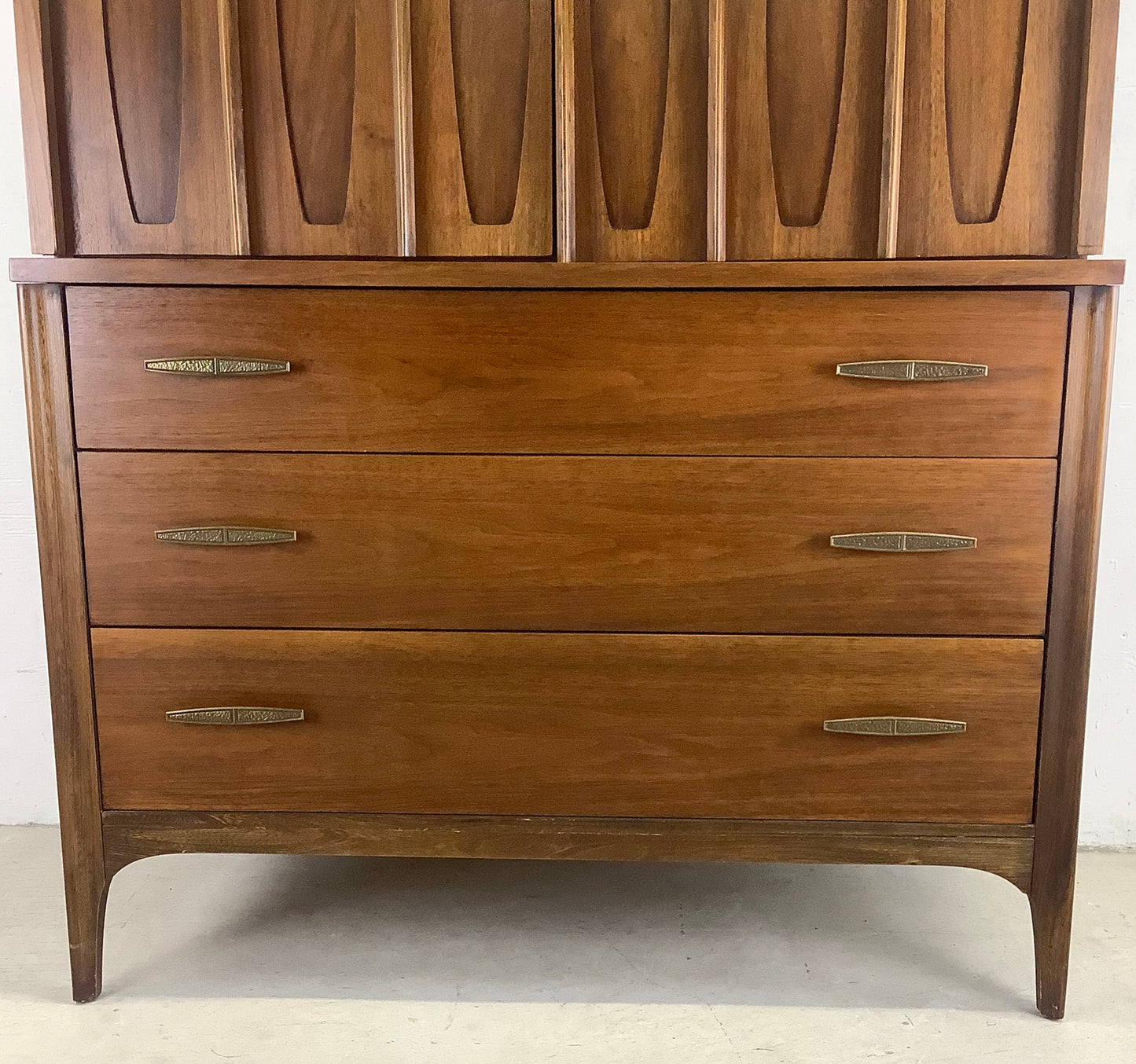 Mid-Century Kent Coffey Style Walnut Highboy Dresser