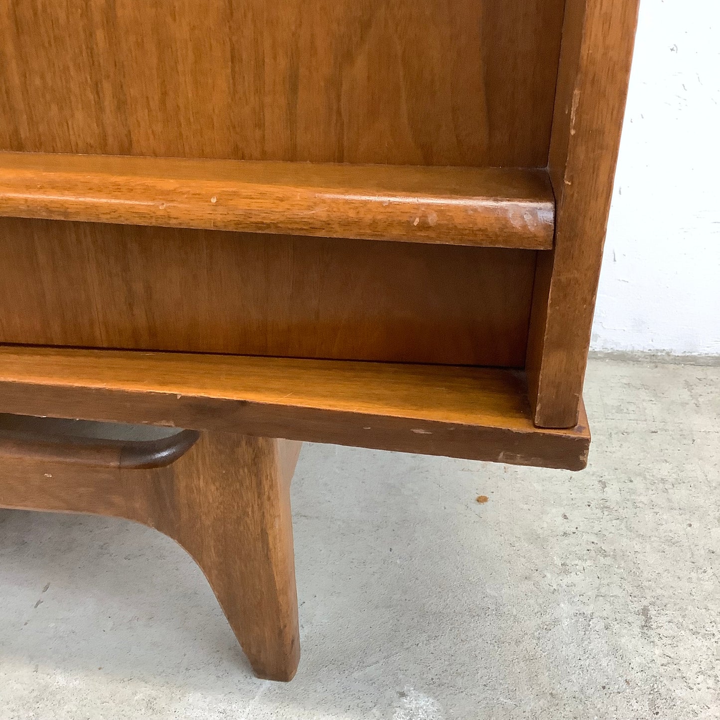 Mid-Century Curved Front Walnut Sideboard by Young Manufacturing