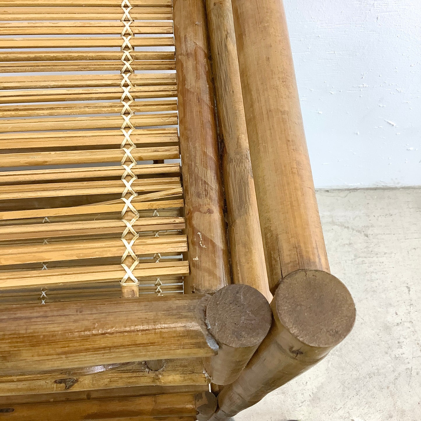 Vintage Boho Modern Bamboo Bar Cart