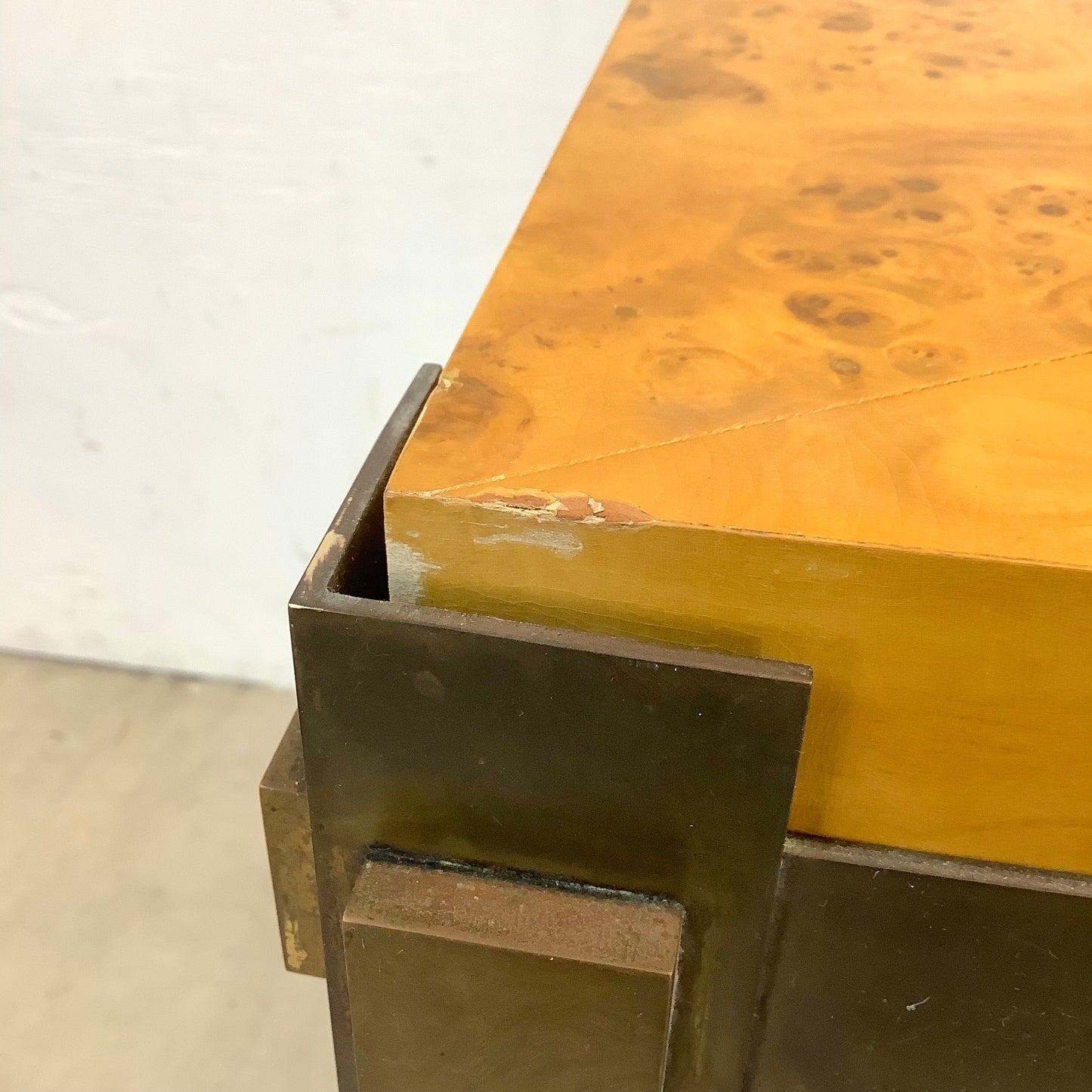 Tommaso Barbi Brass and Burl Backgammon Game Table