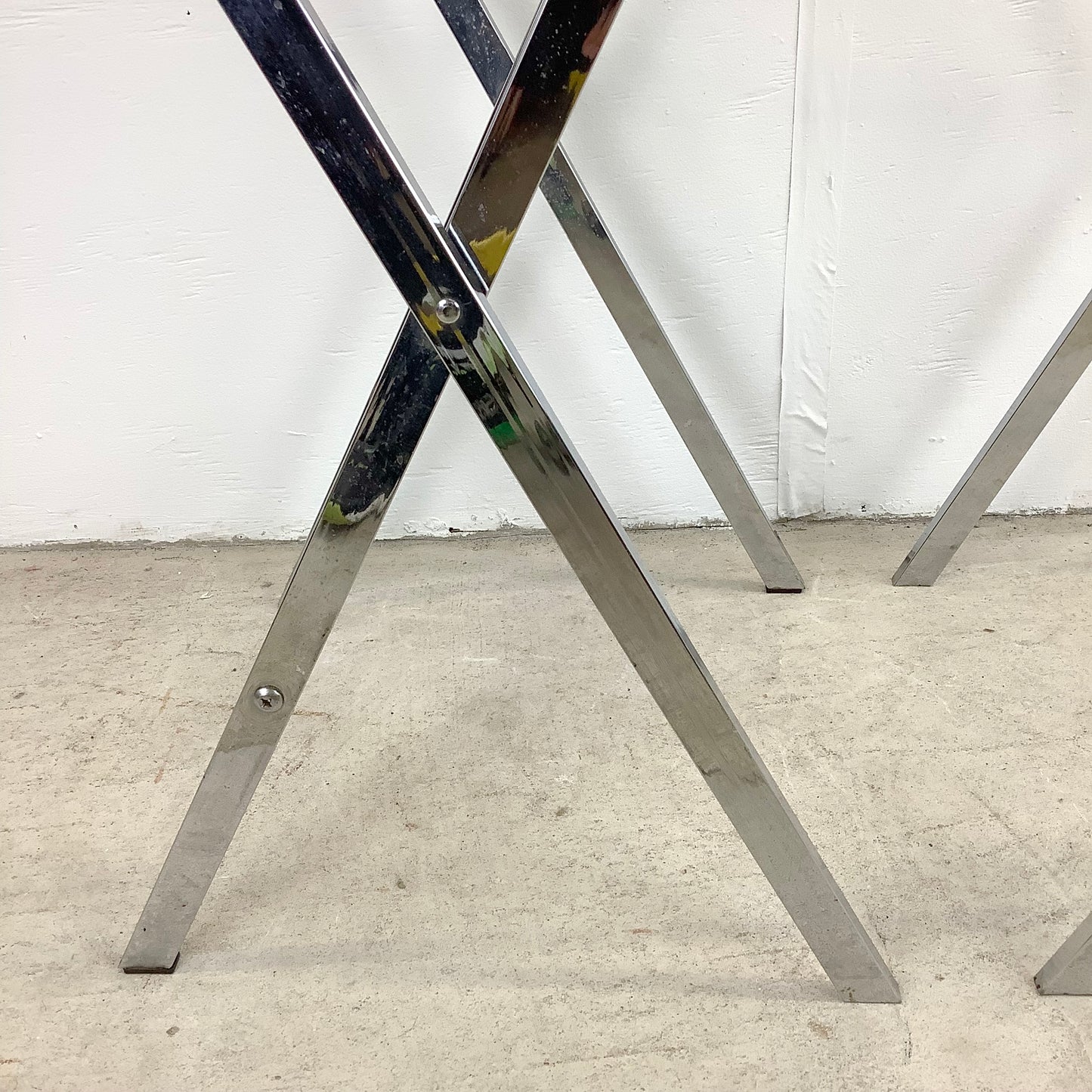 Mid-Century Lucite and Chrome Folding Tray Table- a pair