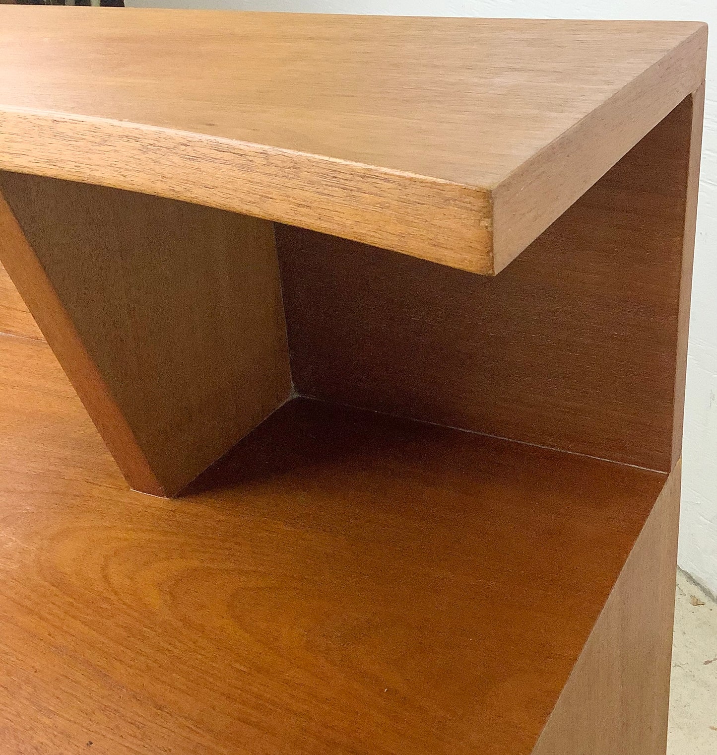 Large Two-Tier Sculptural Mid-Century Nightstand by Phenix