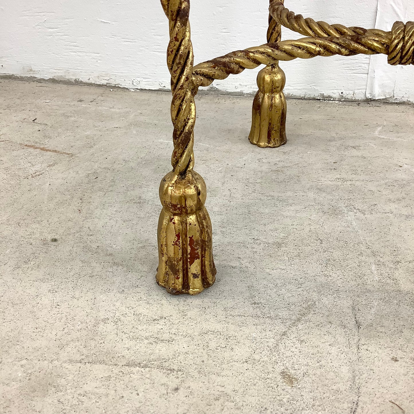 Italian Modern Heart Shaped Gilt Tassell Chair