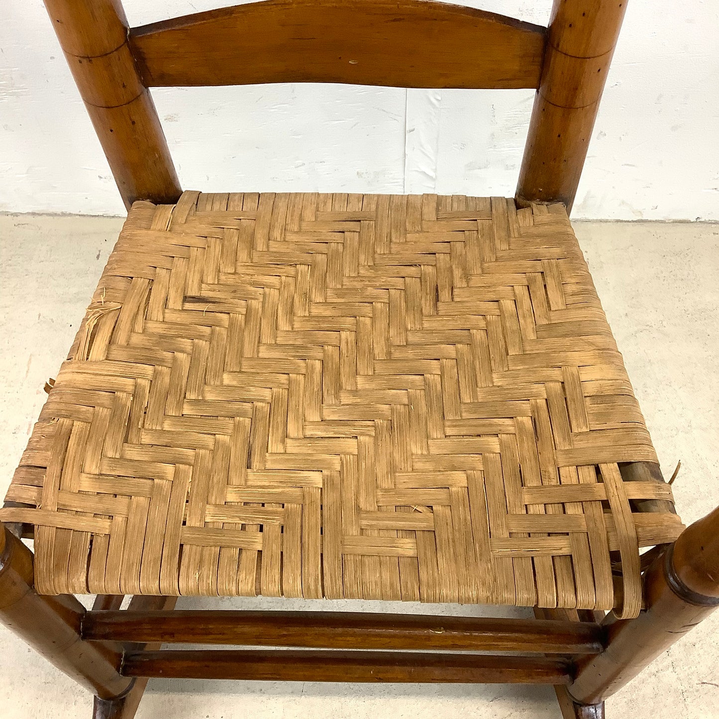 Vintage Antique Rush Seat Child Rocking Chair