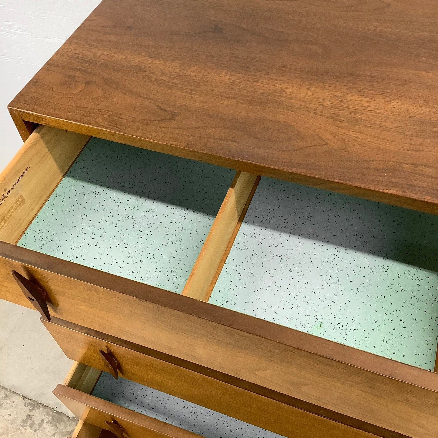 Mid-Century Five Drawer Highboy Dresser from American of Martinsville