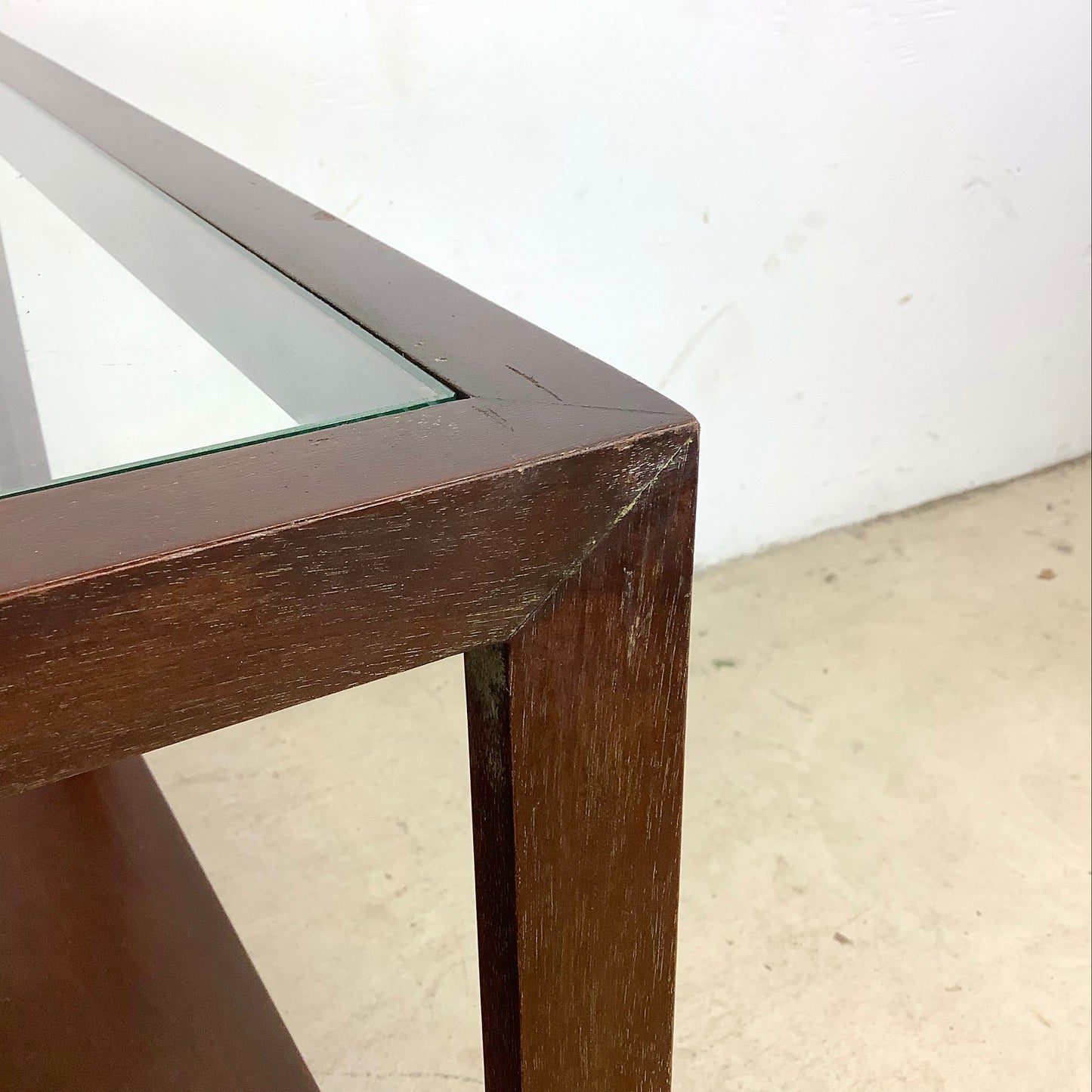 Mid-Century Glass Top Lamp Tables- Pair