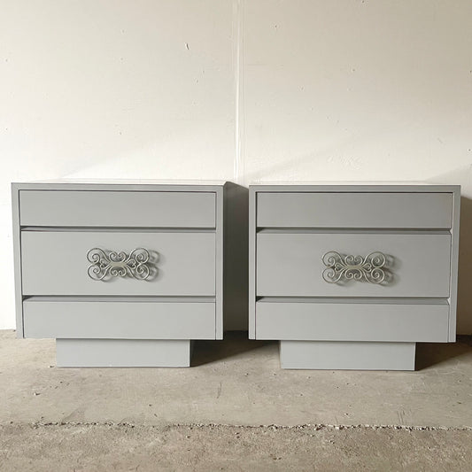 Pair Vintage Modern Nightstands
