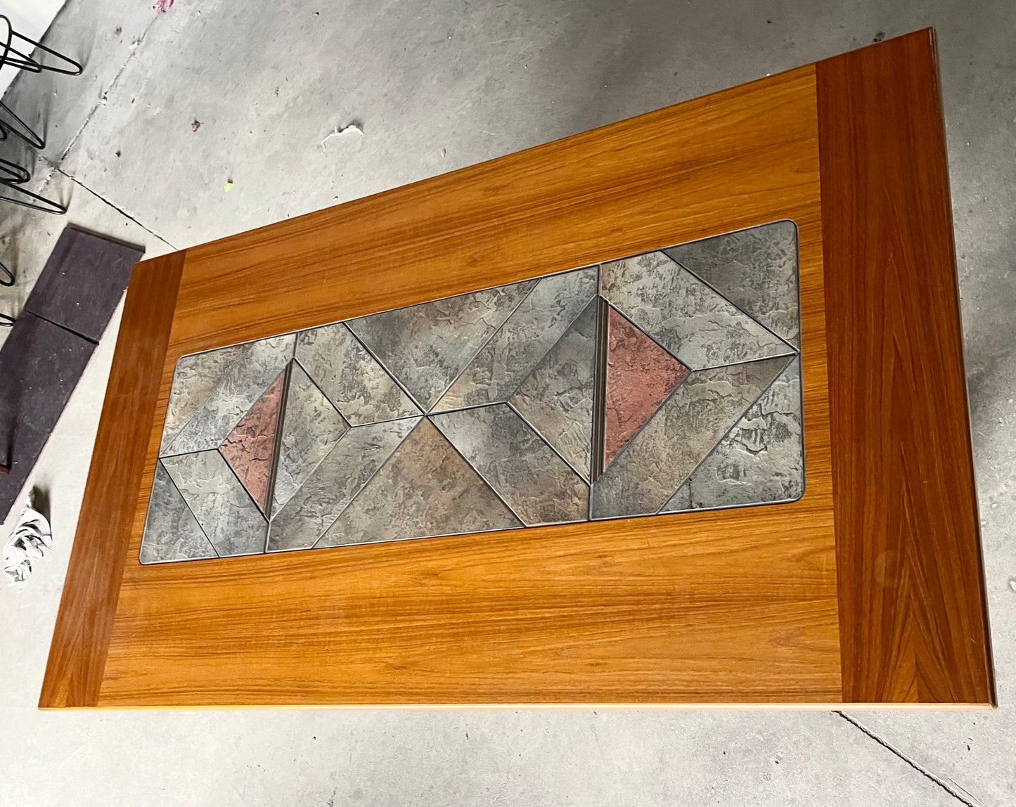 Scandinavian Modern Teak and Tile Dining Table