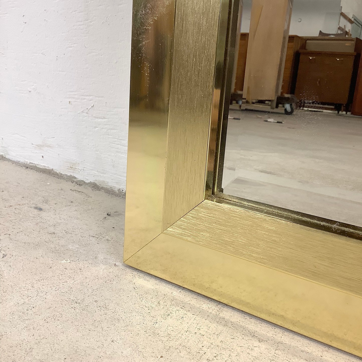 Vintage Modern Brass Frame Mirror
