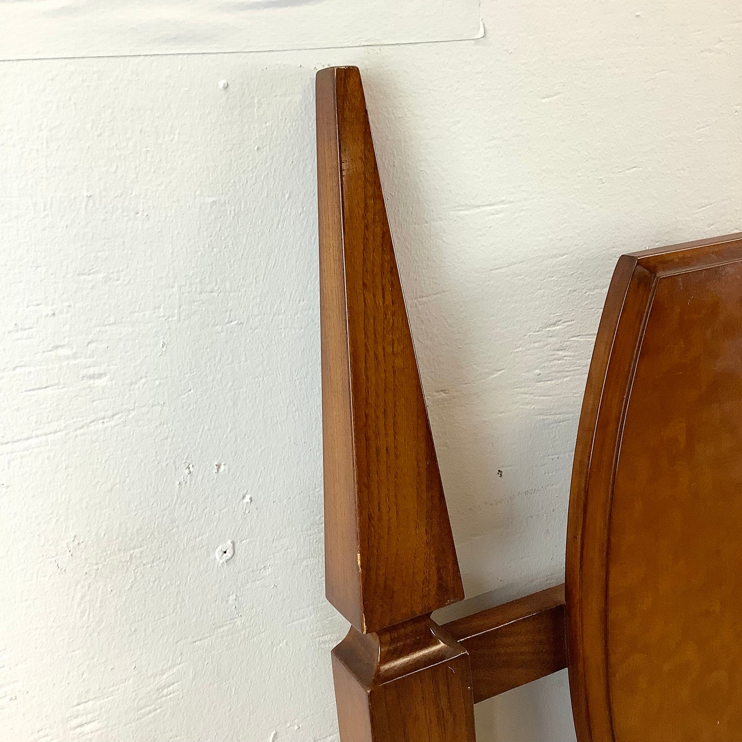 Vintage Mid-Century Burlwood Headboard- Full / Queen Size