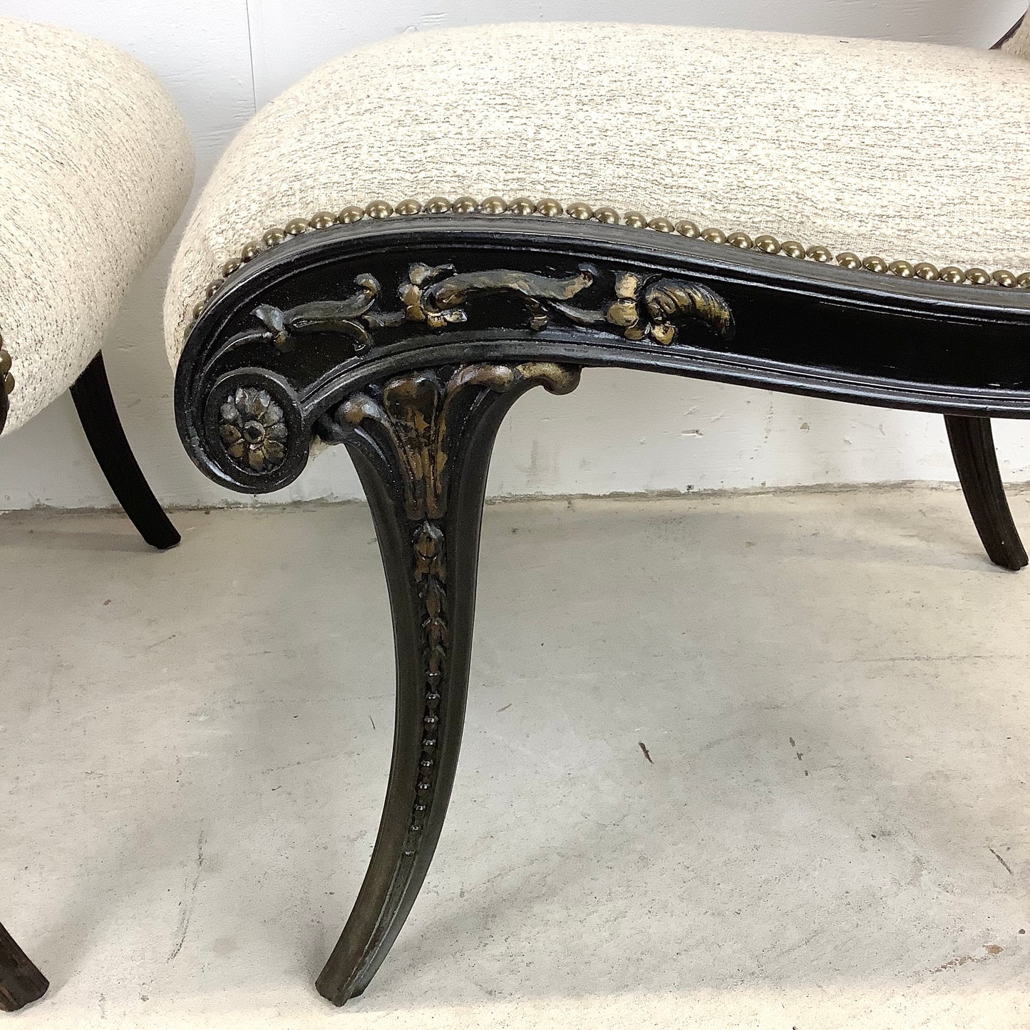 Pair Vintage Modern Slipper Chairs