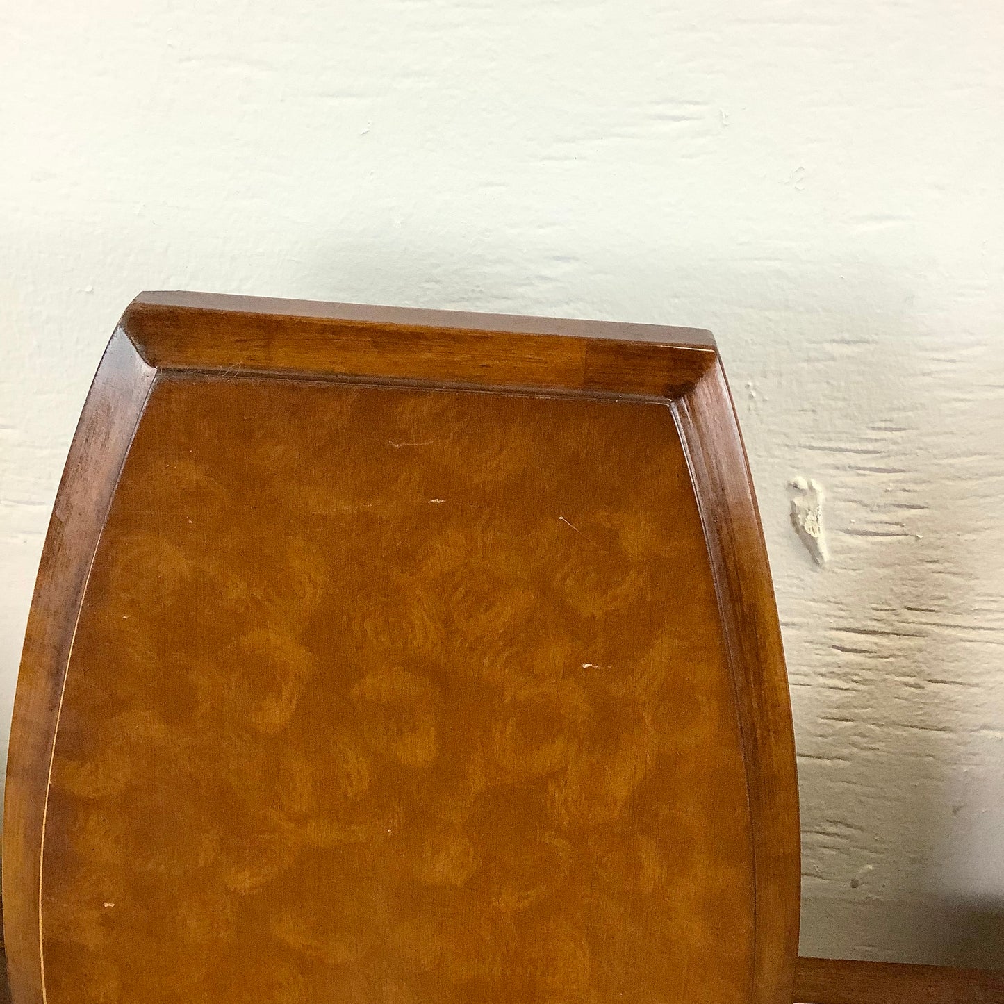Vintage Mid-Century Burlwood Headboard- Full / Queen Size