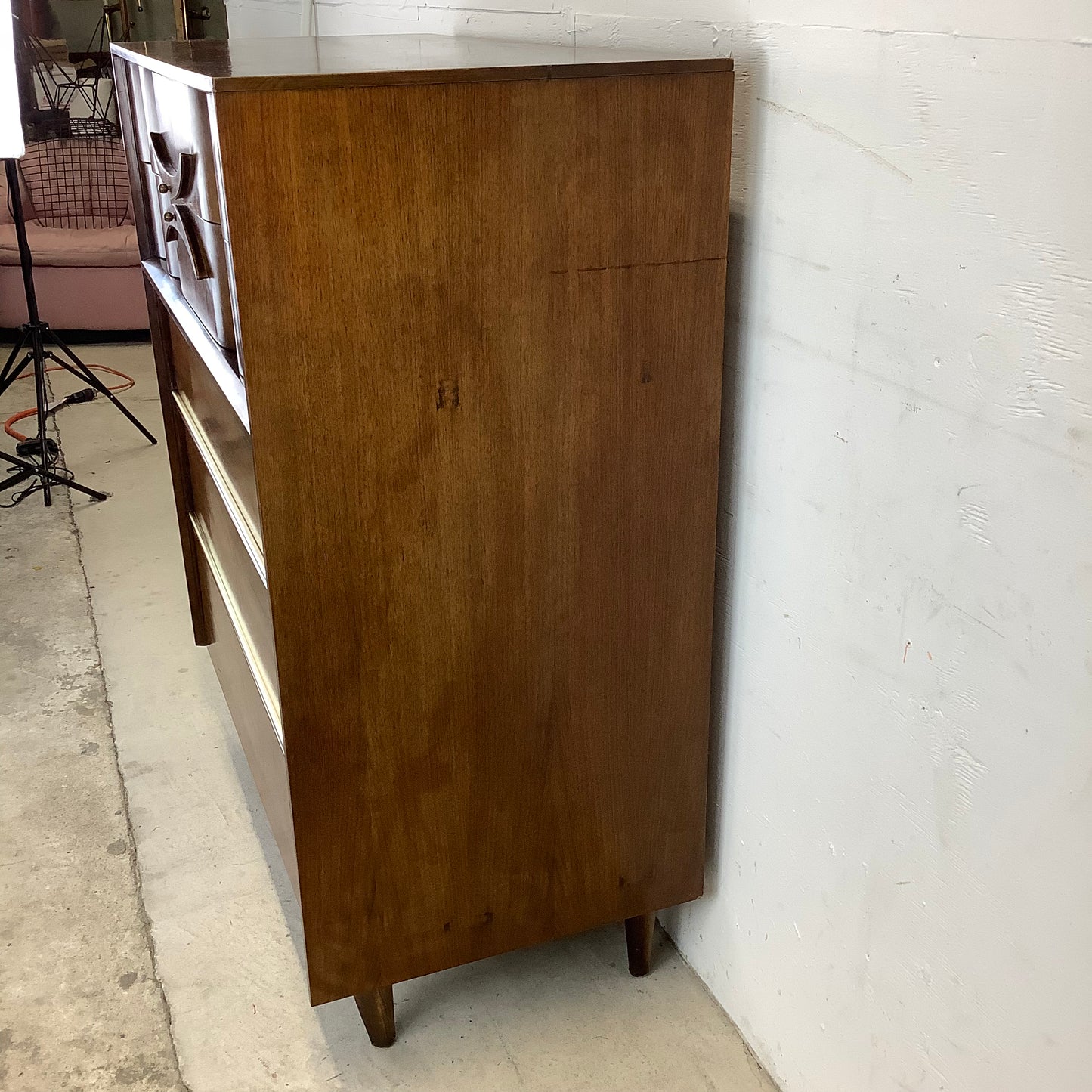 Mid-Century Walnut Highboy Dresser from Bassett