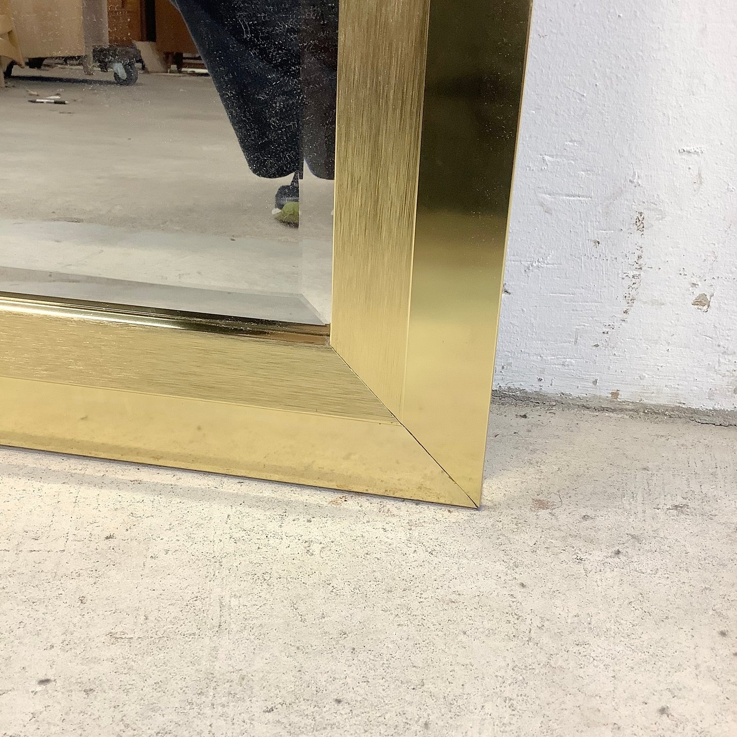 Vintage Modern Brass Frame Mirror