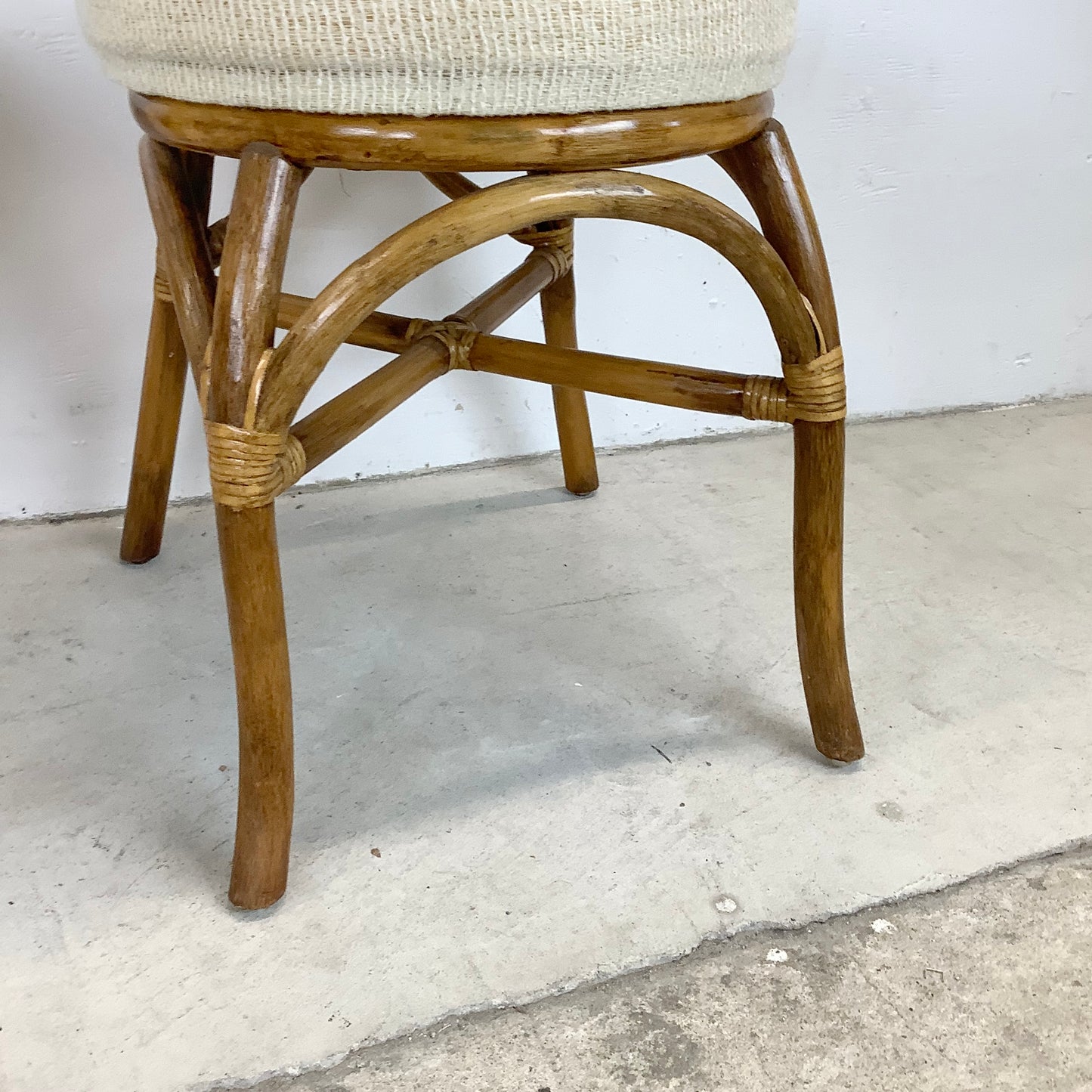 Pair Vintage Bamboo Style Dining Chairs